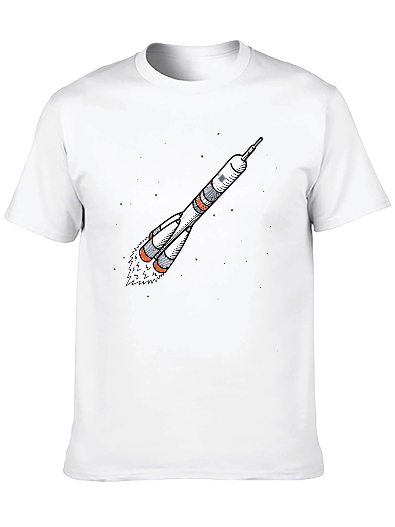 Black Rocket Graphic T-Shirt - Space Launch Design view 10