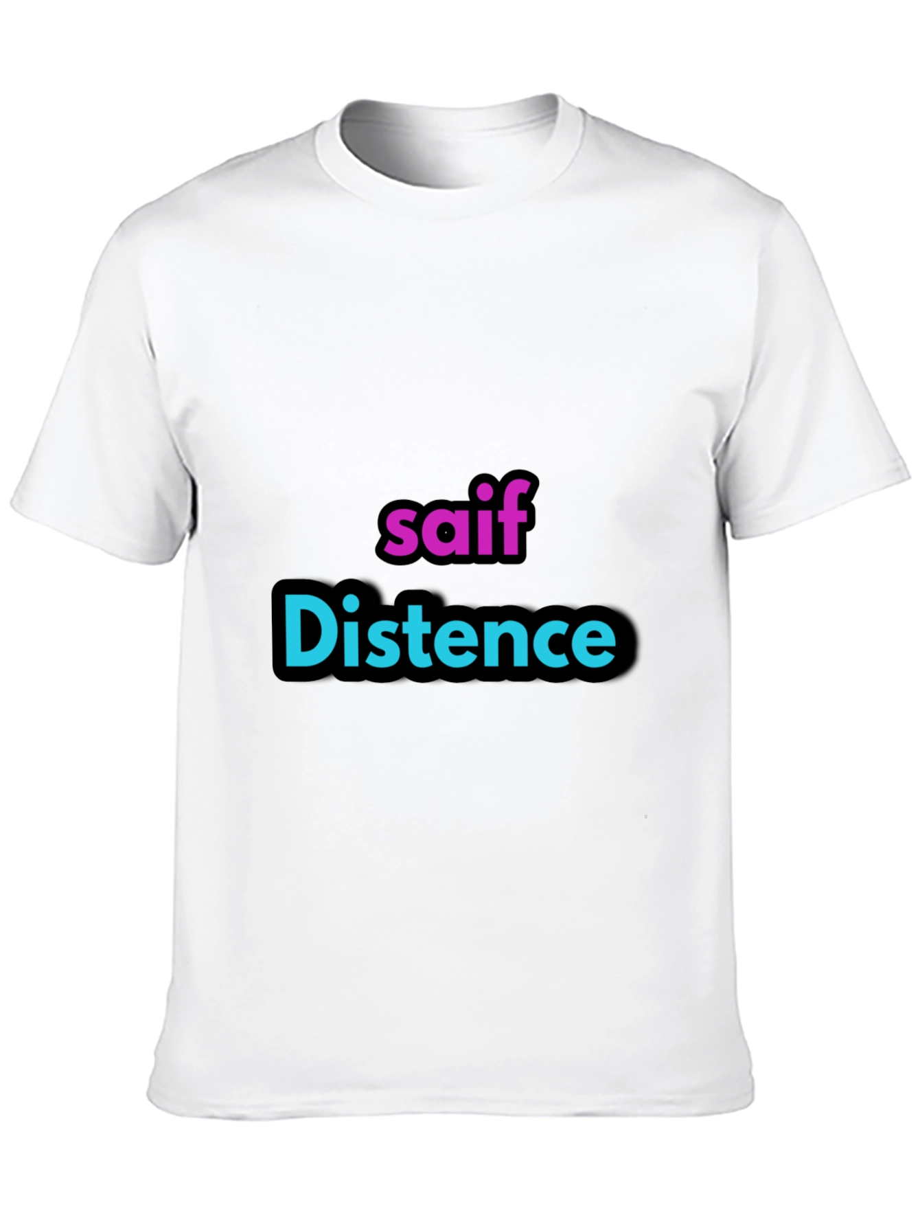 Black Personalized "saif Distence" Black T-Shirt view 10