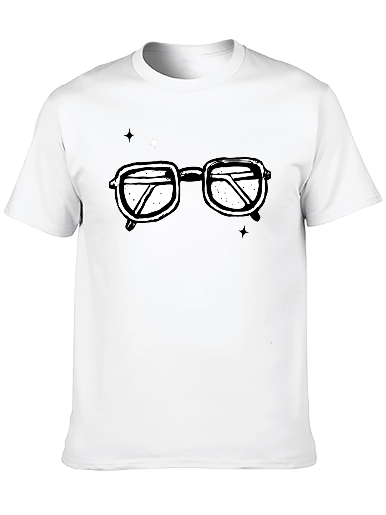 Black Retro Glasses Graphic T-Shirt - Black Cotton Tee view 10
