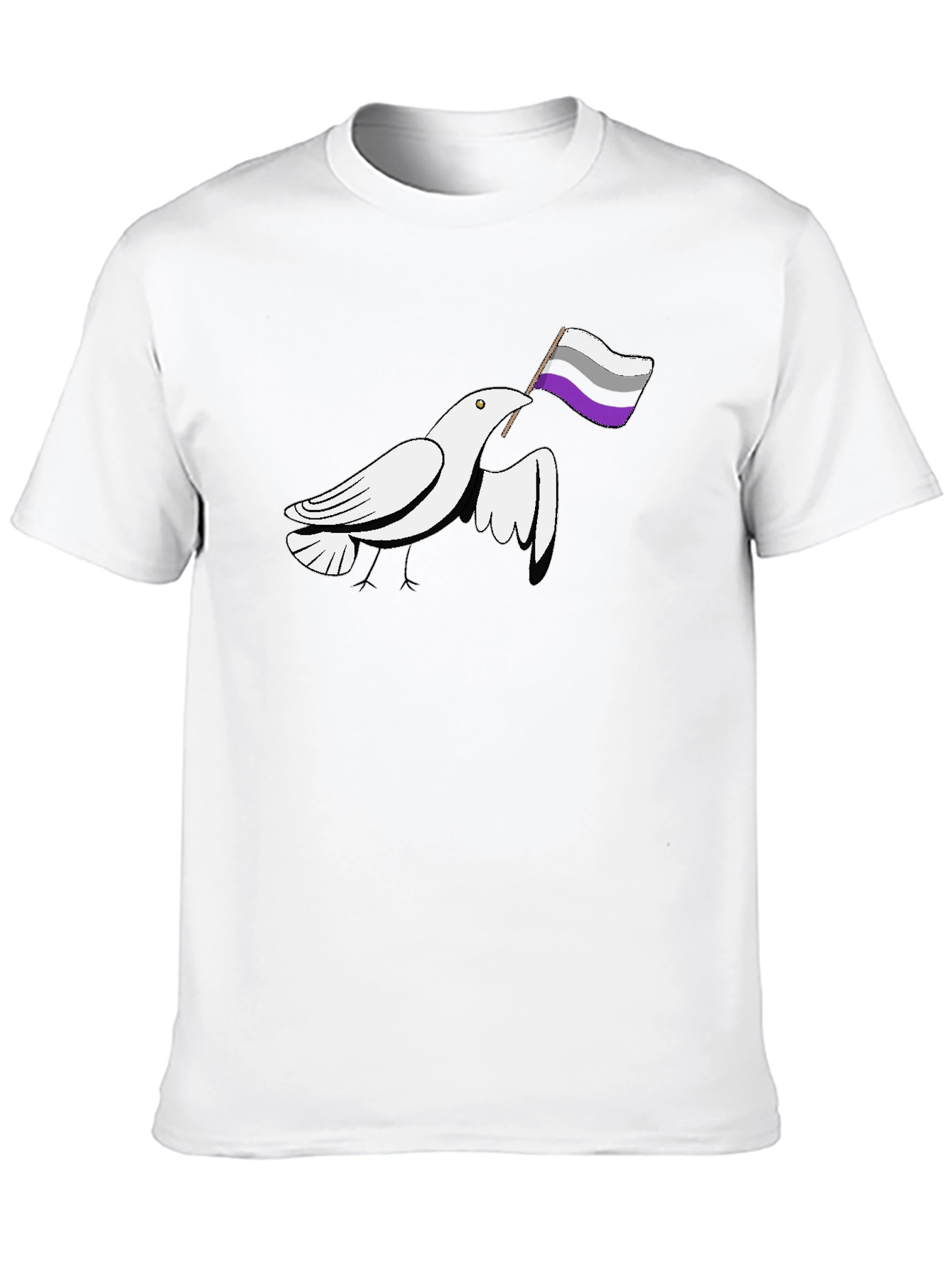 Black Asexual Pride Dove T-Shirt view 10
