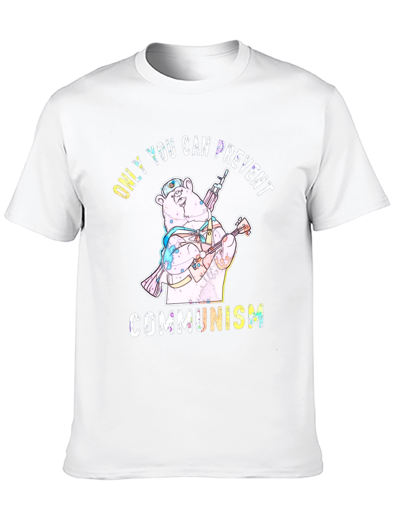 Black Prevent Communism Bear Graphic Tee view 10