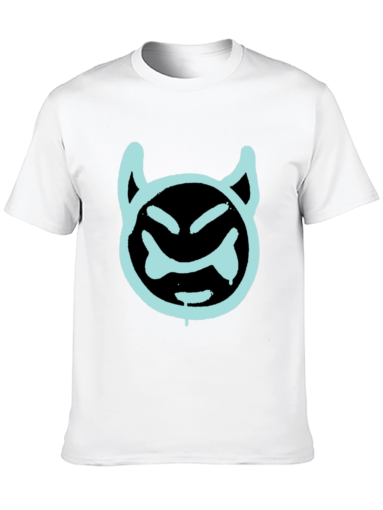 Black Cool Devil Face Graphic Black T-Shirt view 10