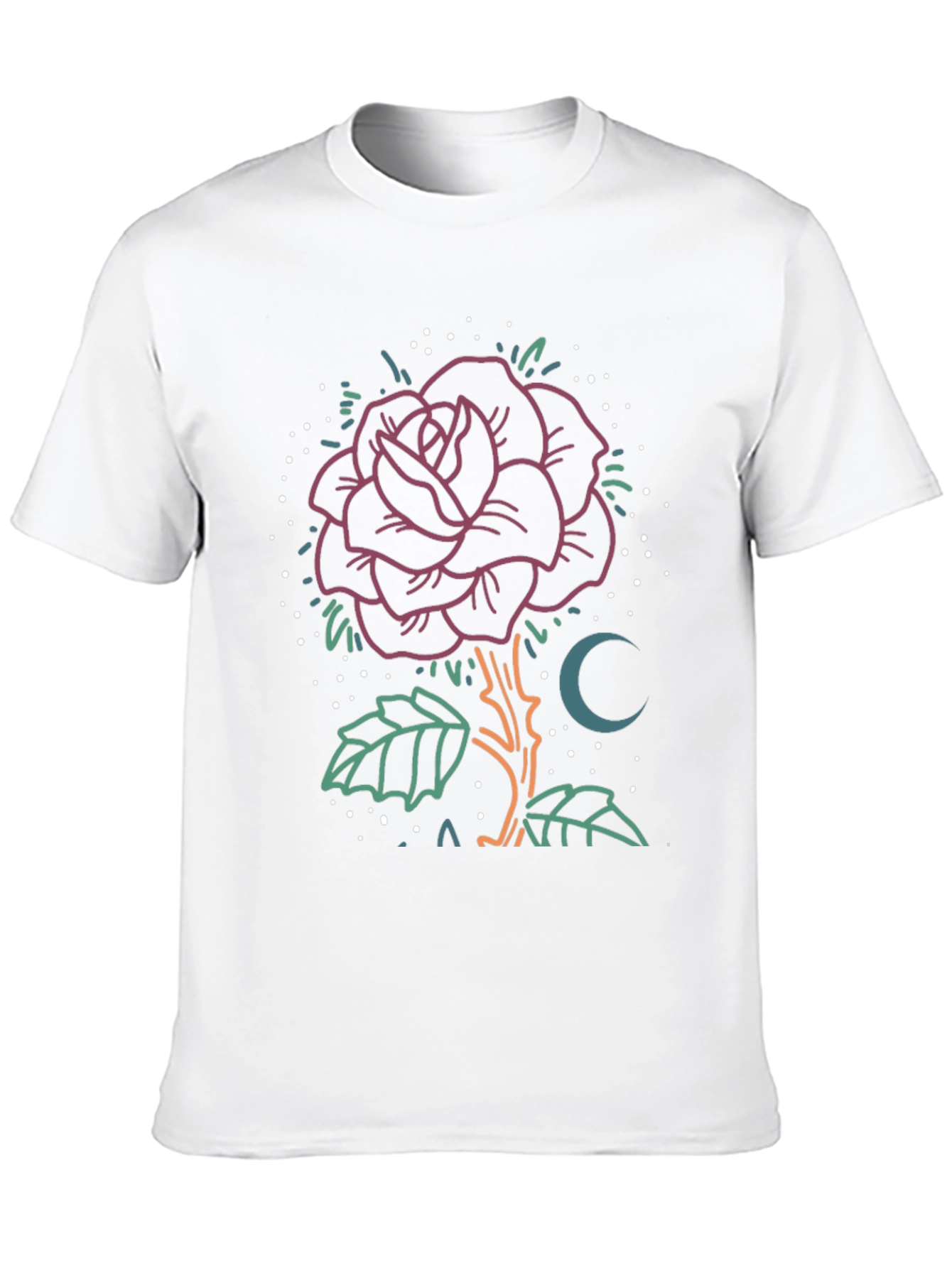 Black Rose & Moon Graphic Tee - Unique Design view 10