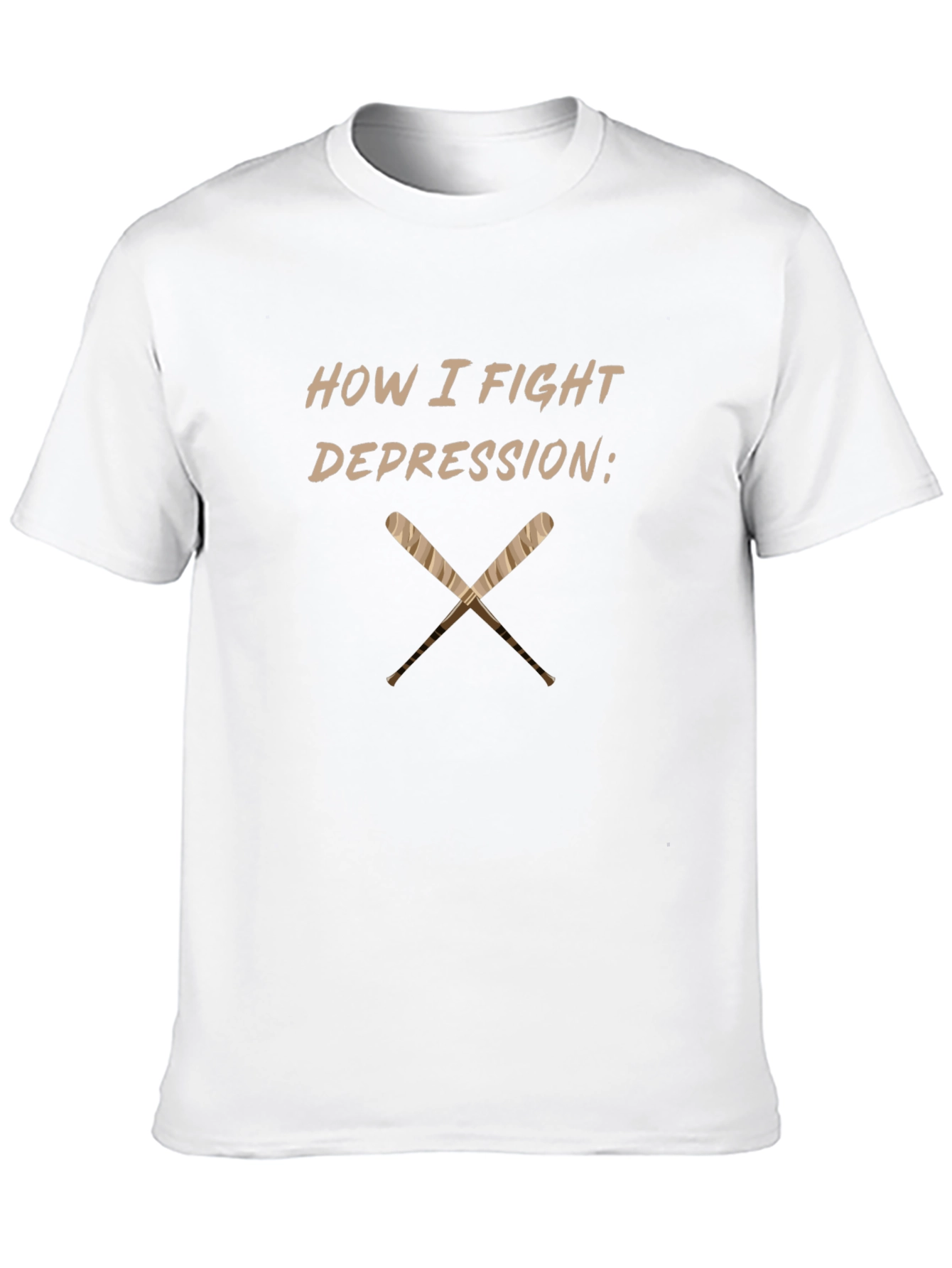 Black How I Fight Depression Baseball T-Shirt view 10