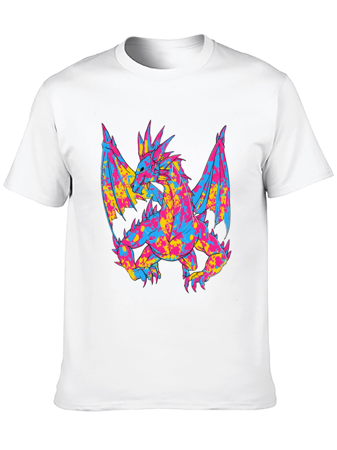 Black Vibrant Dragon Graphic Black T-Shirt view 10