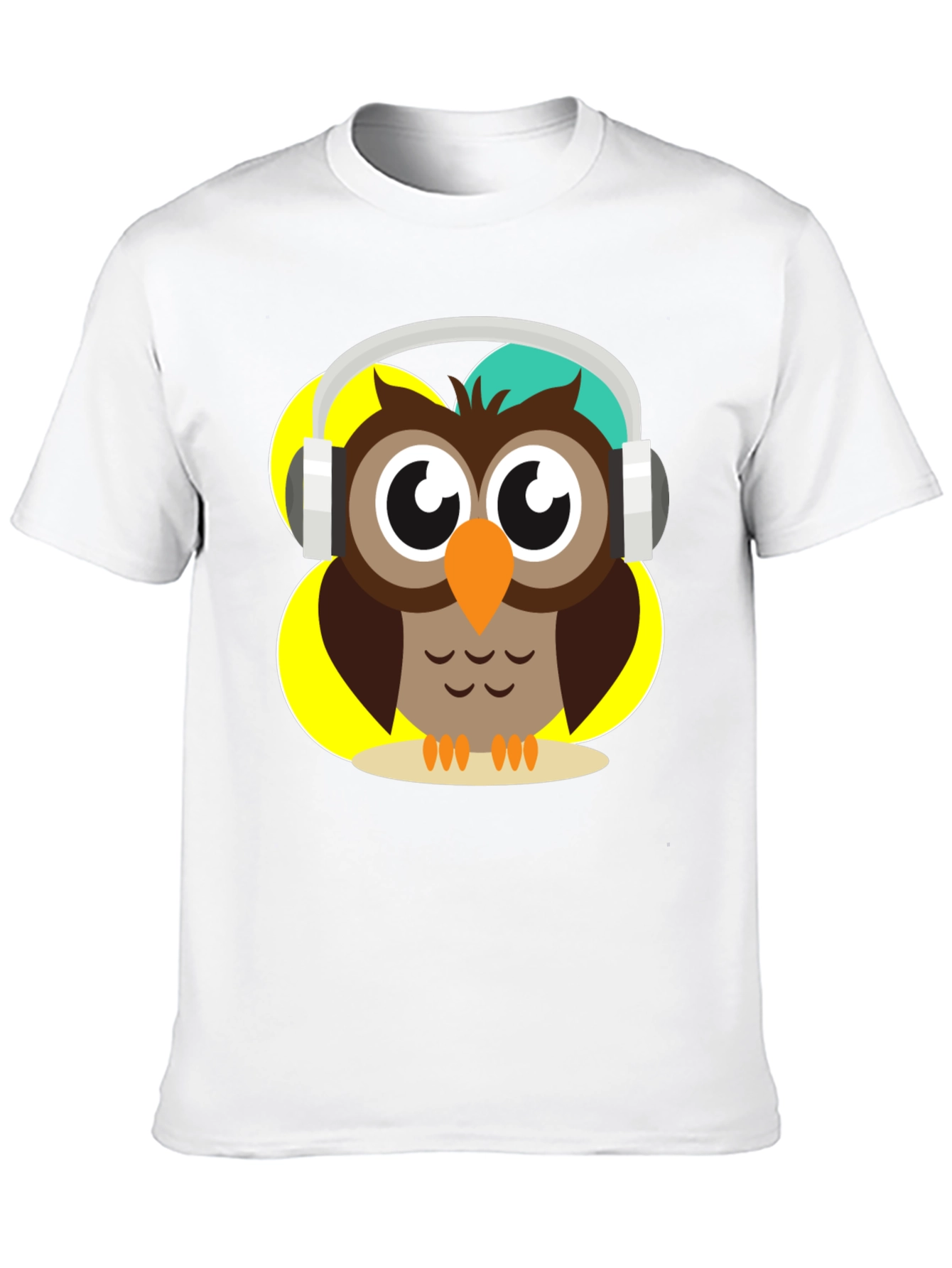 Black Owl Wearing Headphones Graphic T-Shirt view 10