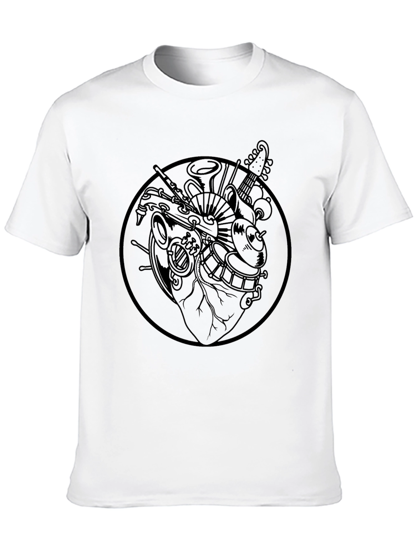 Black Musical Heart Graphic T-Shirt - Black view 10