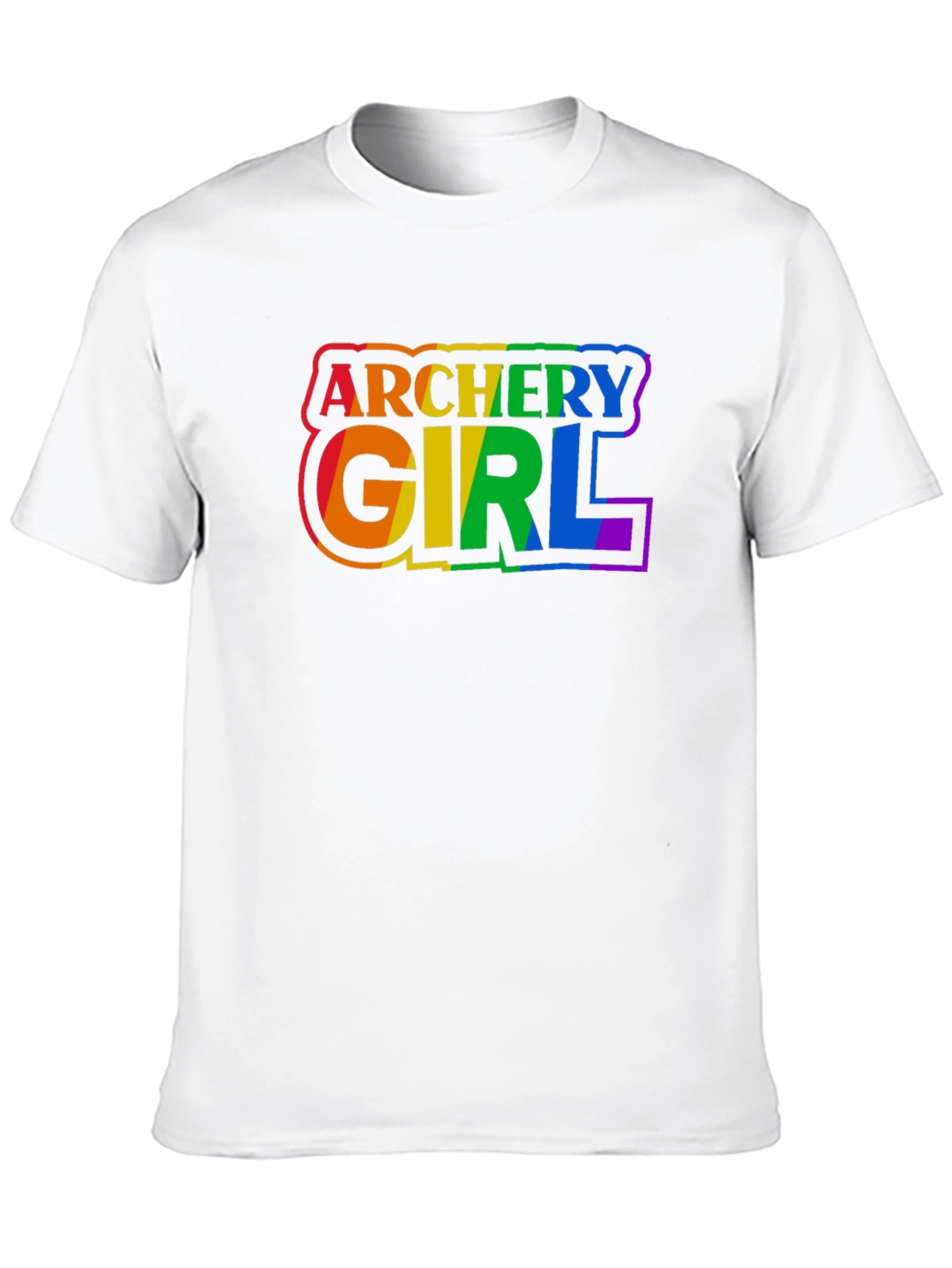 Black Archery Girl Pride T-Shirt - Rainbow Graphic Tee view 10