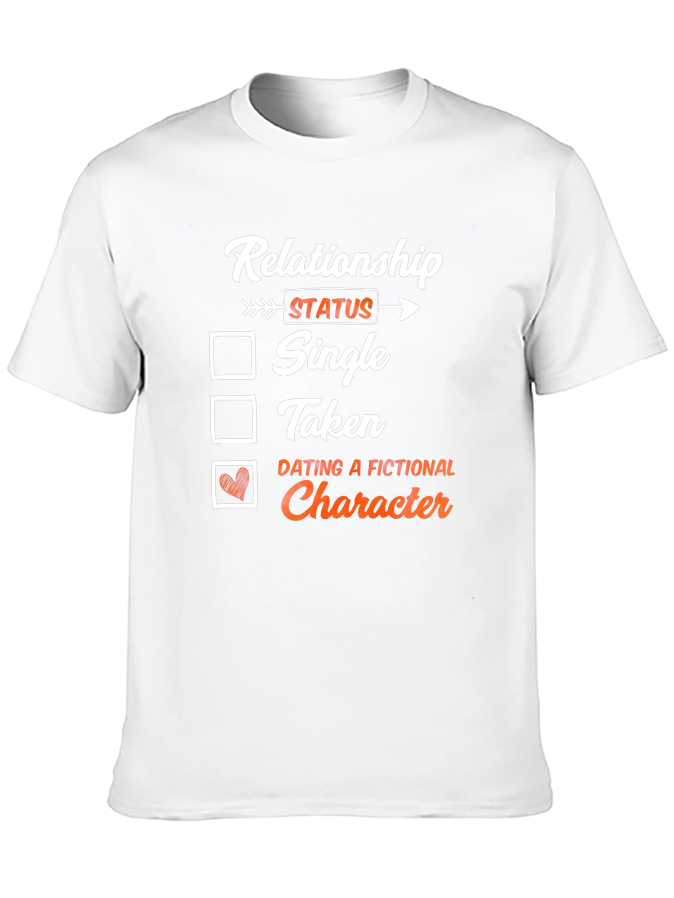Black Relationship Status T-Shirt: Dating a Fictional Character view 10