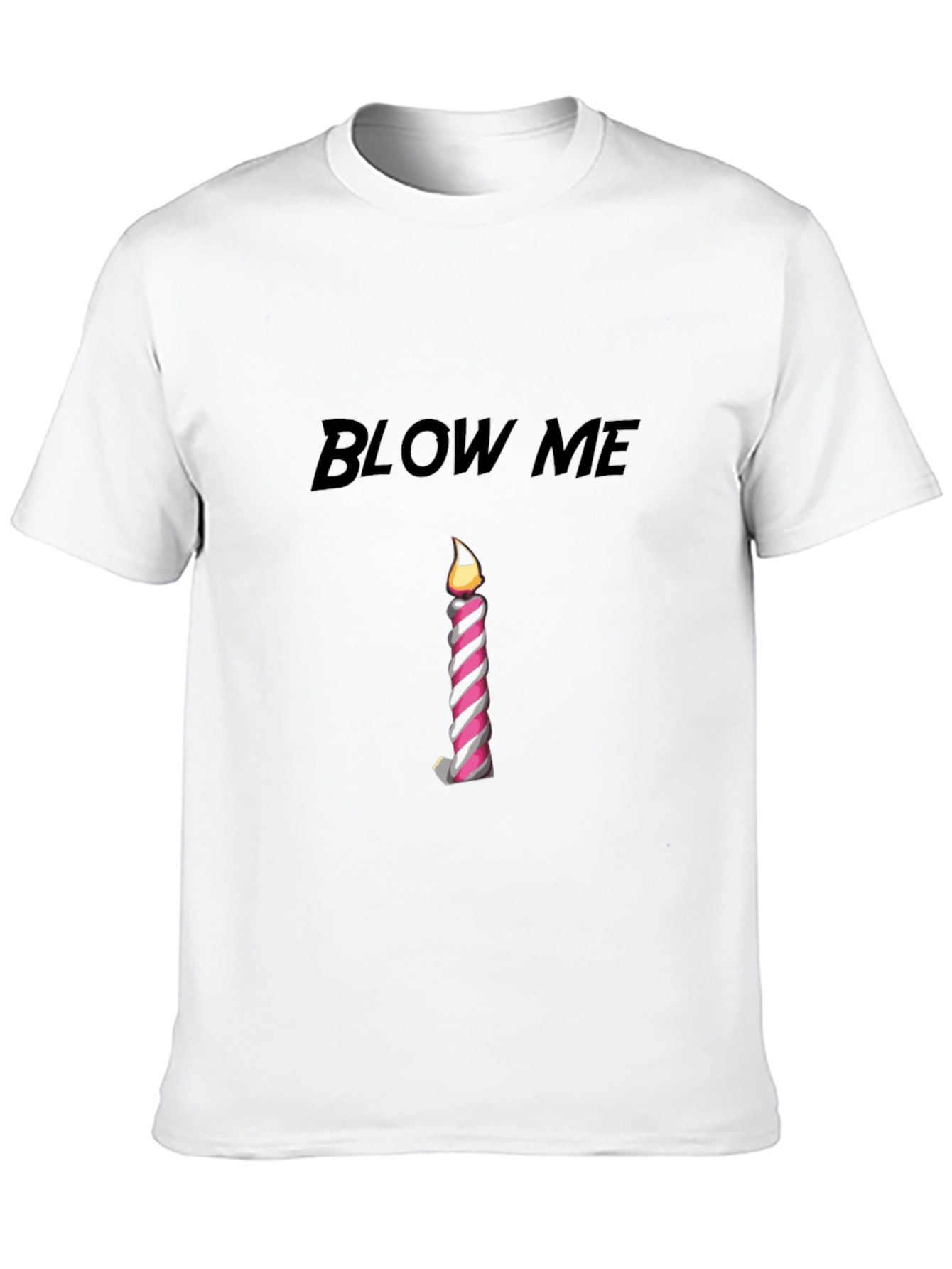 Black Blow Me Candle Graphic Black T-Shirt view 10