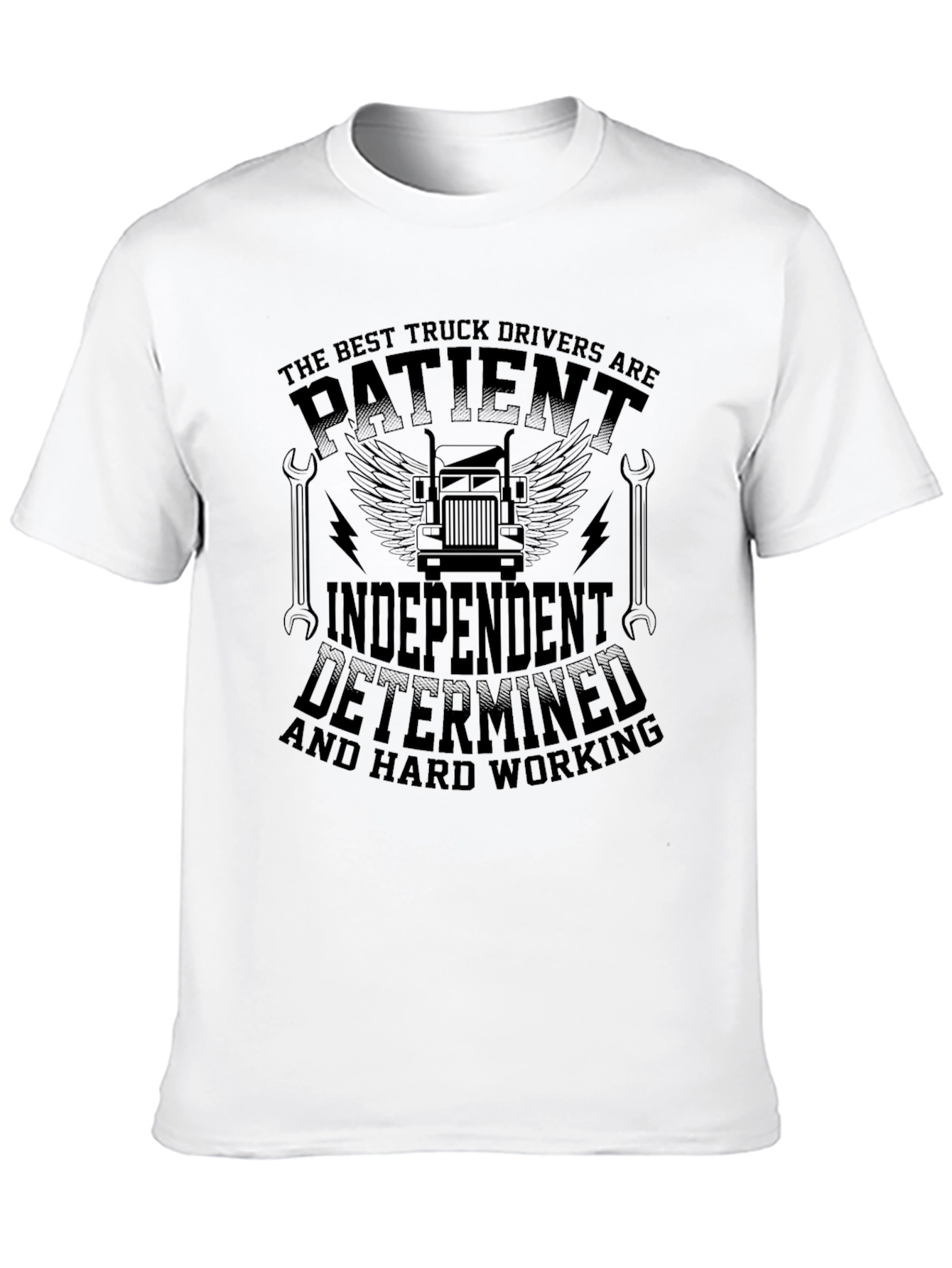 Black Truck Driver T-Shirt - Patient Independent Determined view 10
