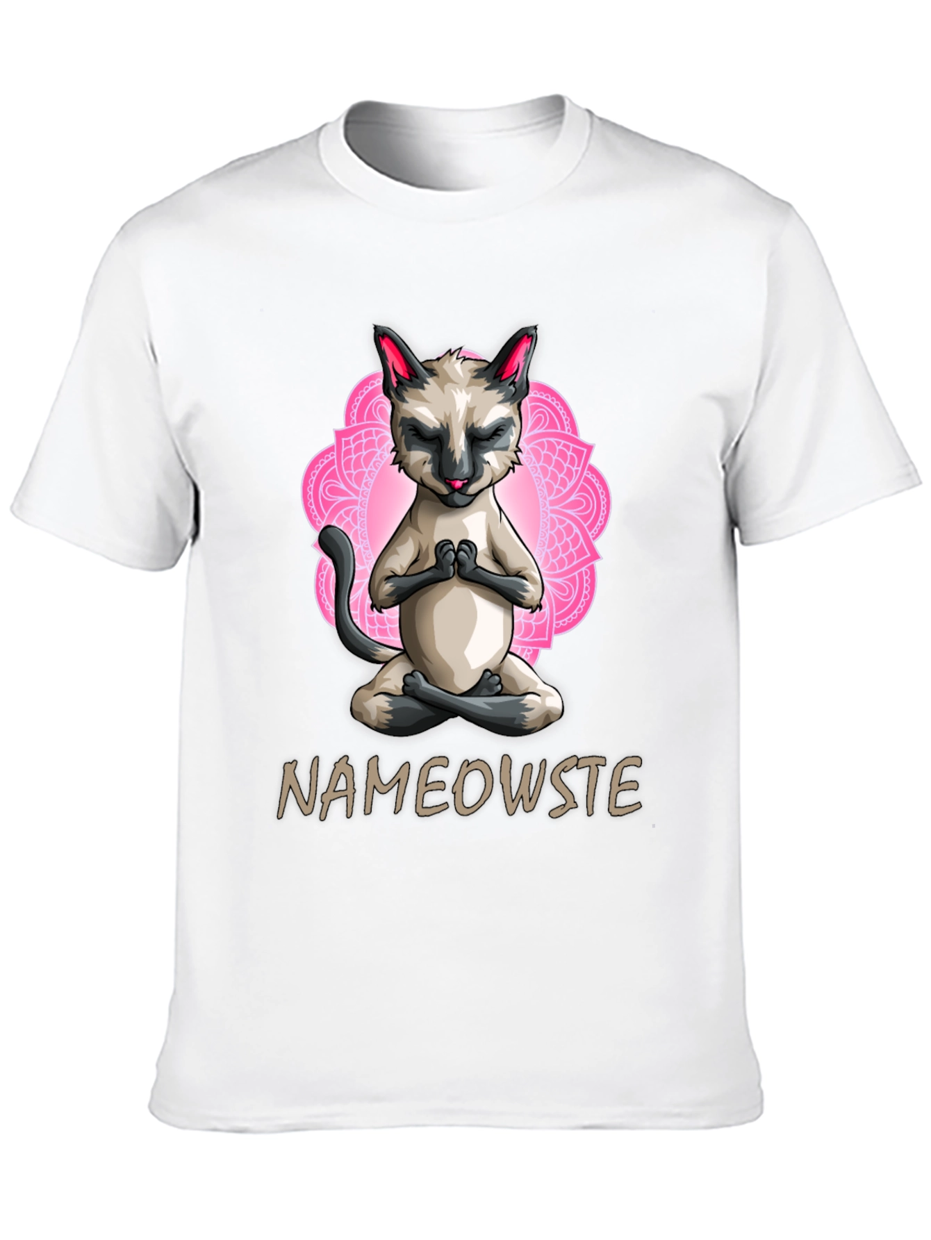 Black Nameowste Cat Yoga T-Shirt - Meditating Feline Design view 10