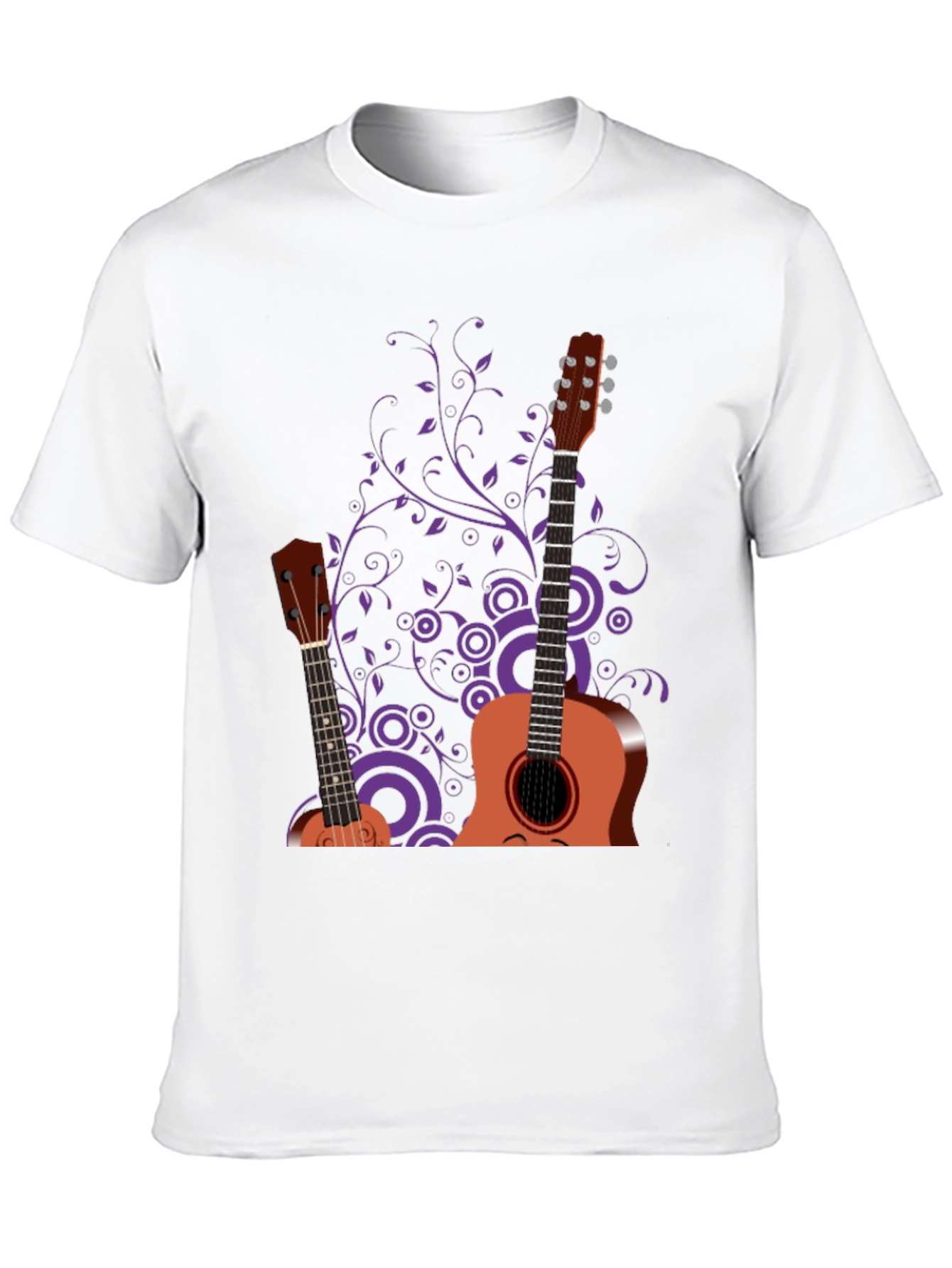 Black Stylish Guitar Graphic Black T-Shirt - Music Lover Tee view 10