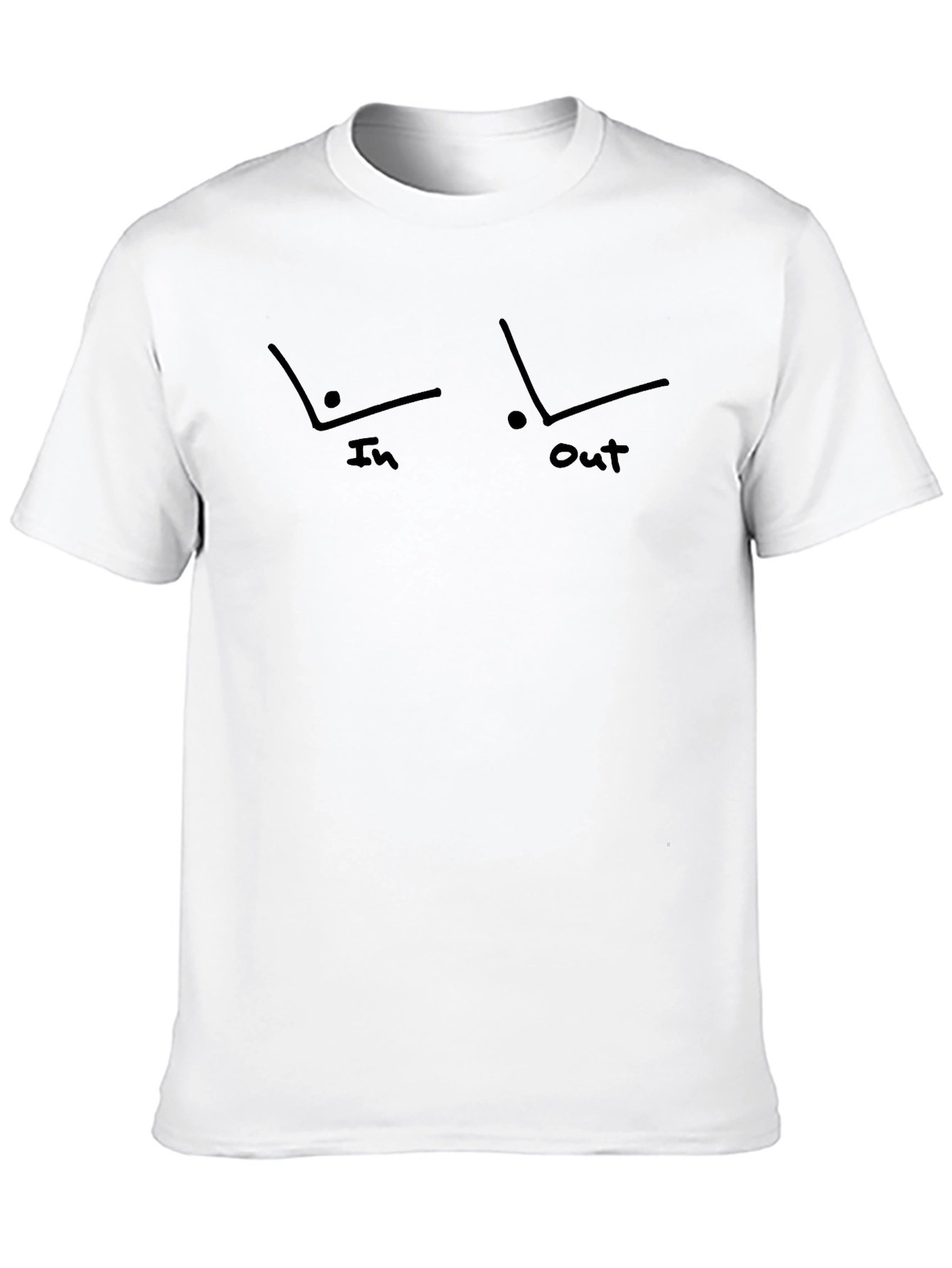 Black Funny "In-Out" Line Drawing Men's Black T-Shirt view 10