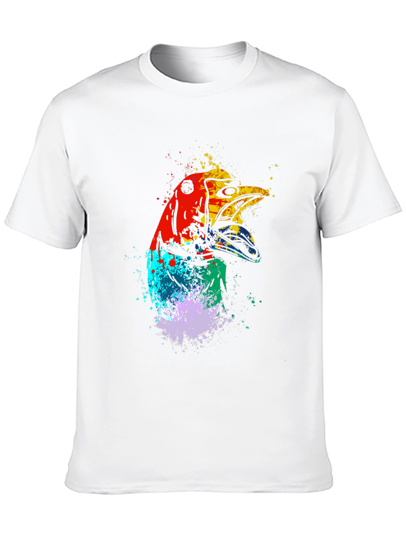 Black Abstract Bird Graphic Tee - Men's Black T-Shirt view 10