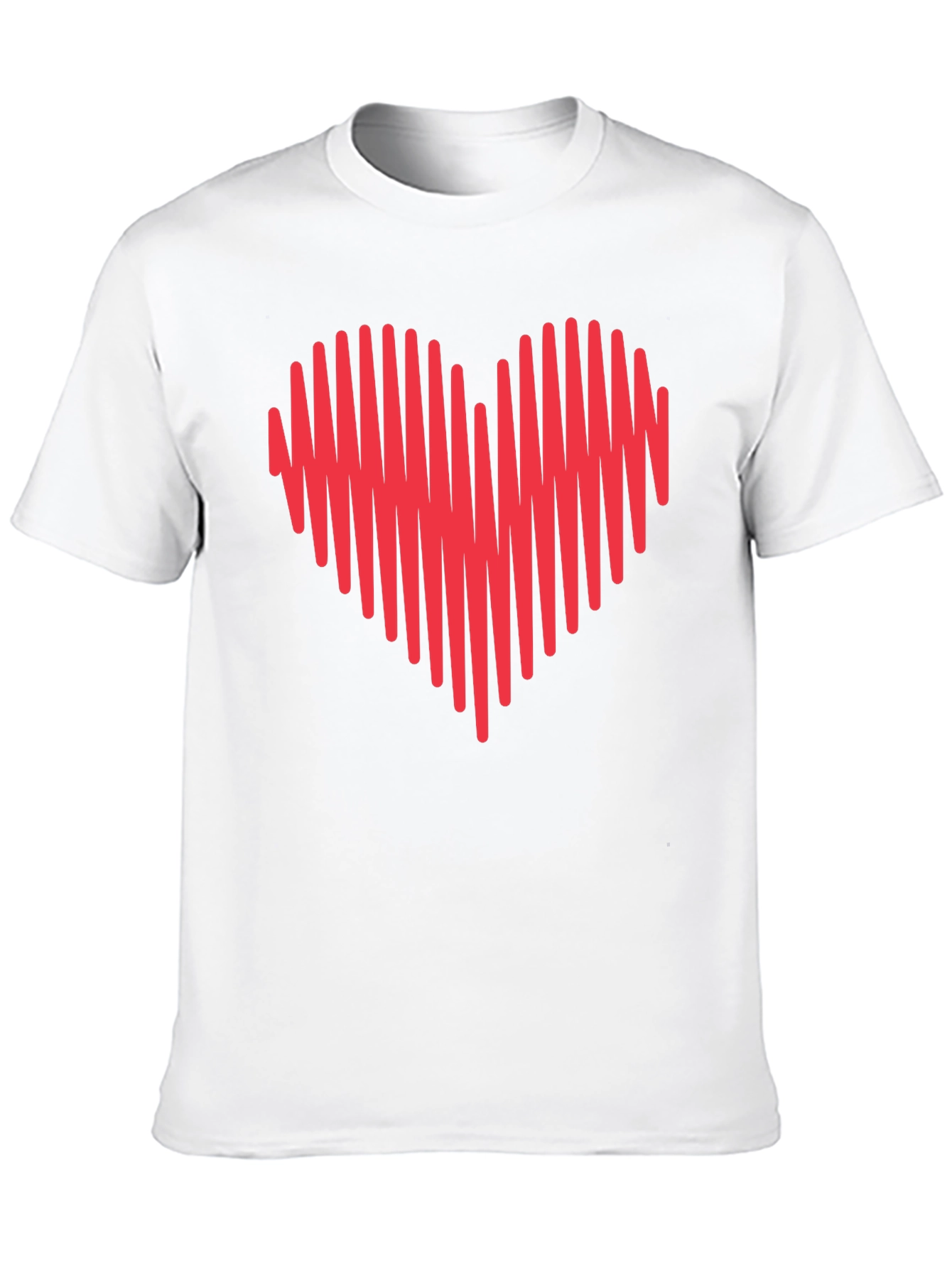 Black Heartbeat Heart Graphic Tee - Mens Crew Neck view 10