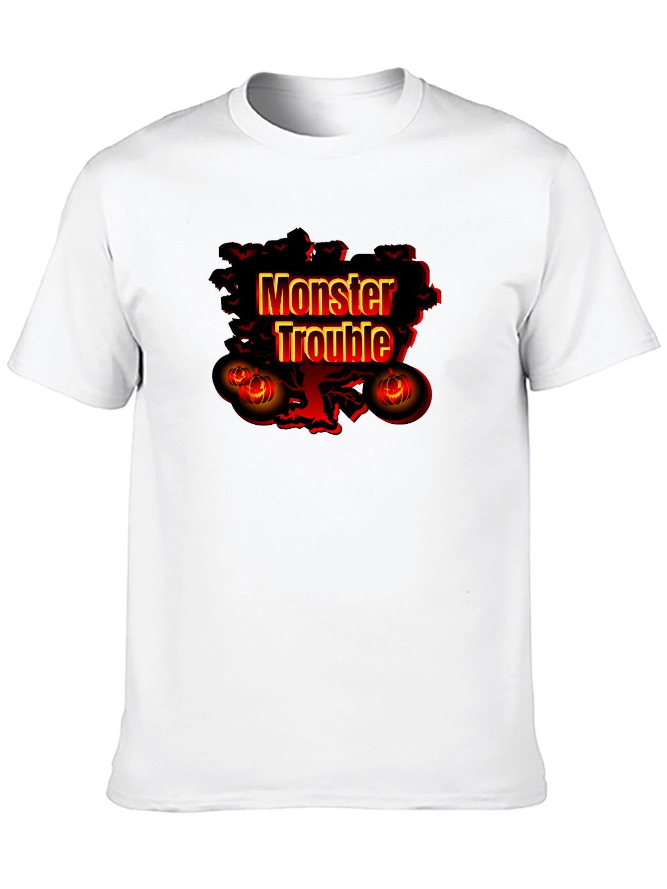Black Monster Trouble Graphic Tee - Halloween Shirt view 10
