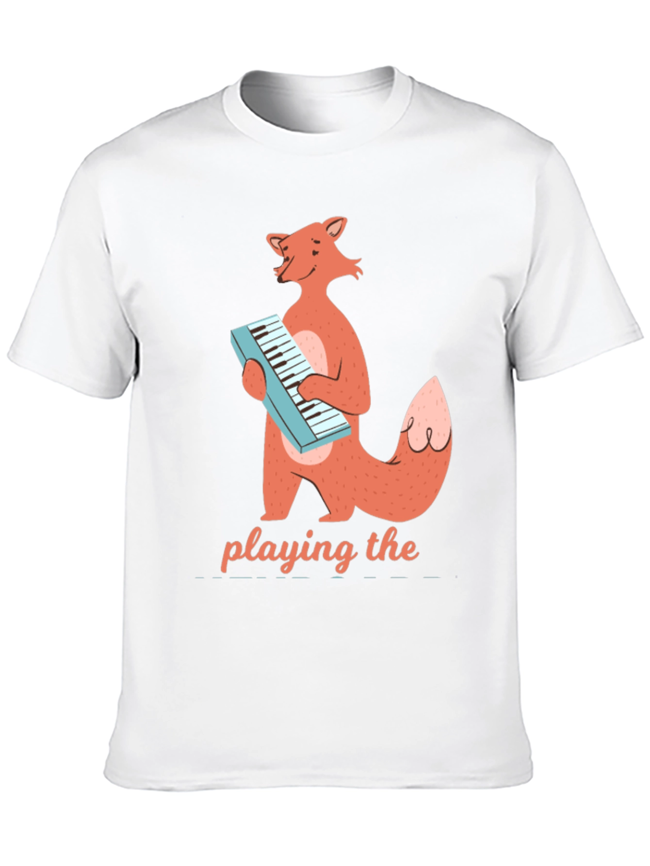 Black Fox Playing Keyboard T-Shirt - Cute Animal Music Tee view 10