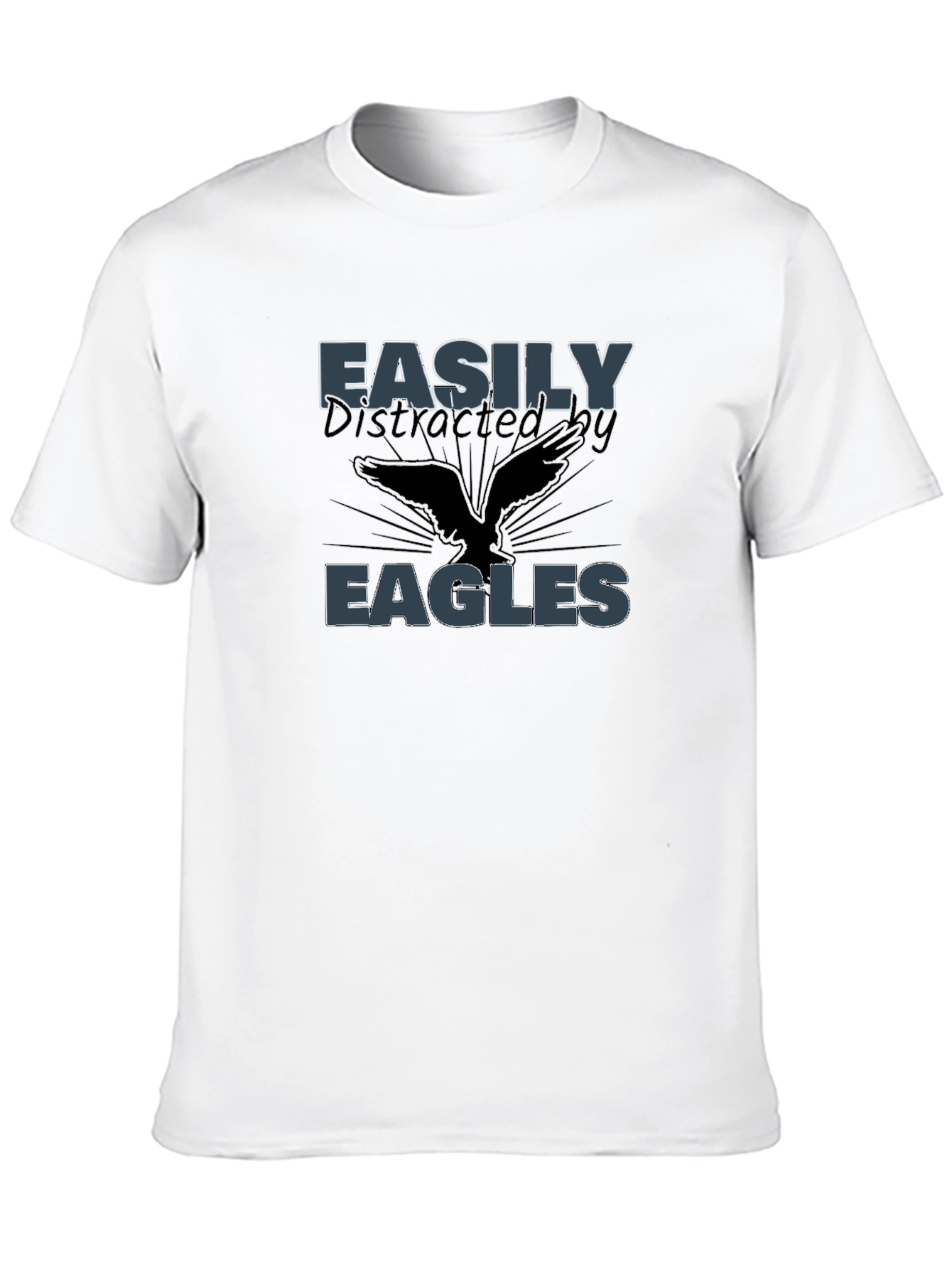 Black Easily Distracted by Eagles T-Shirt view 10