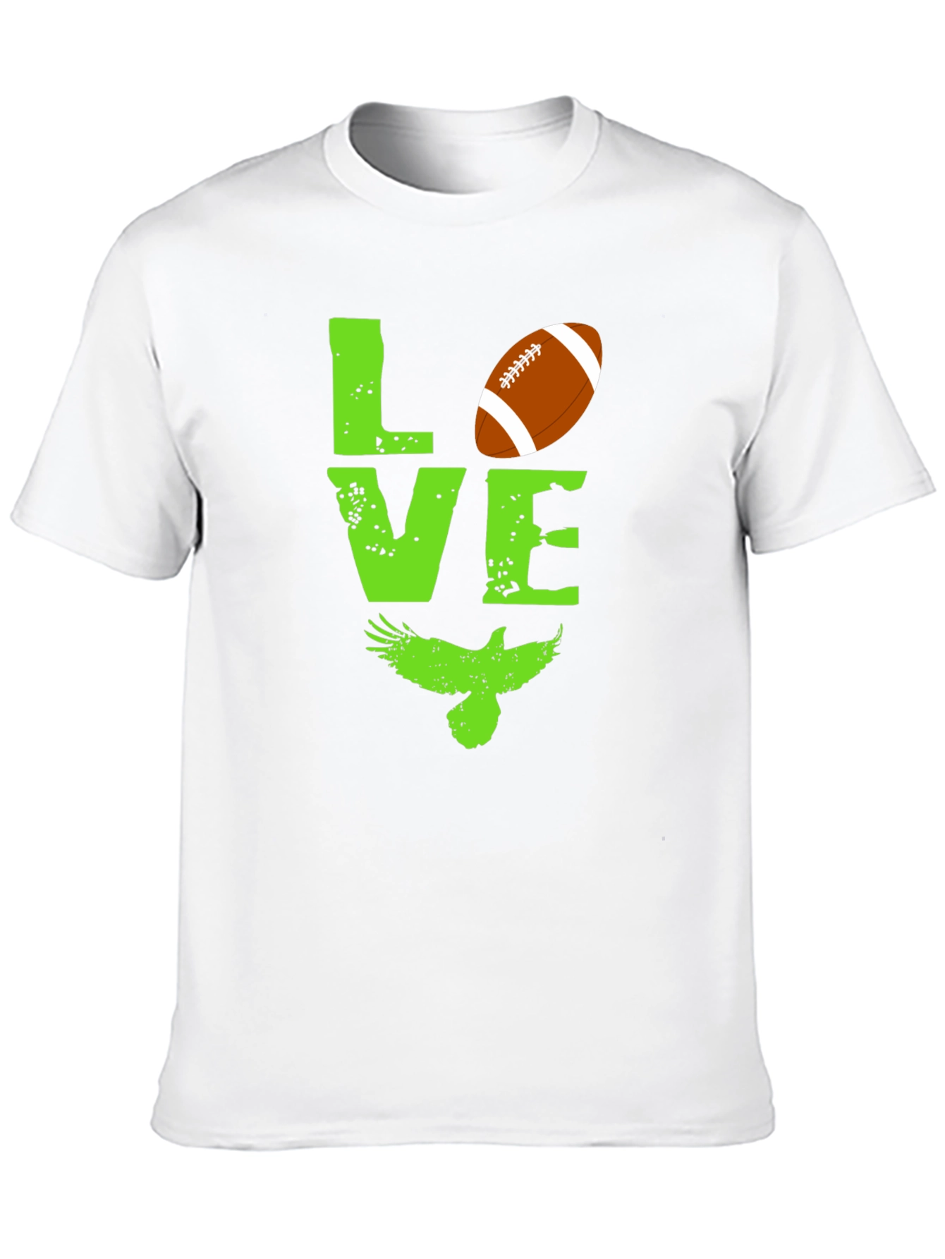 Black Love Football and Eagles Graphic T-Shirt view 10
