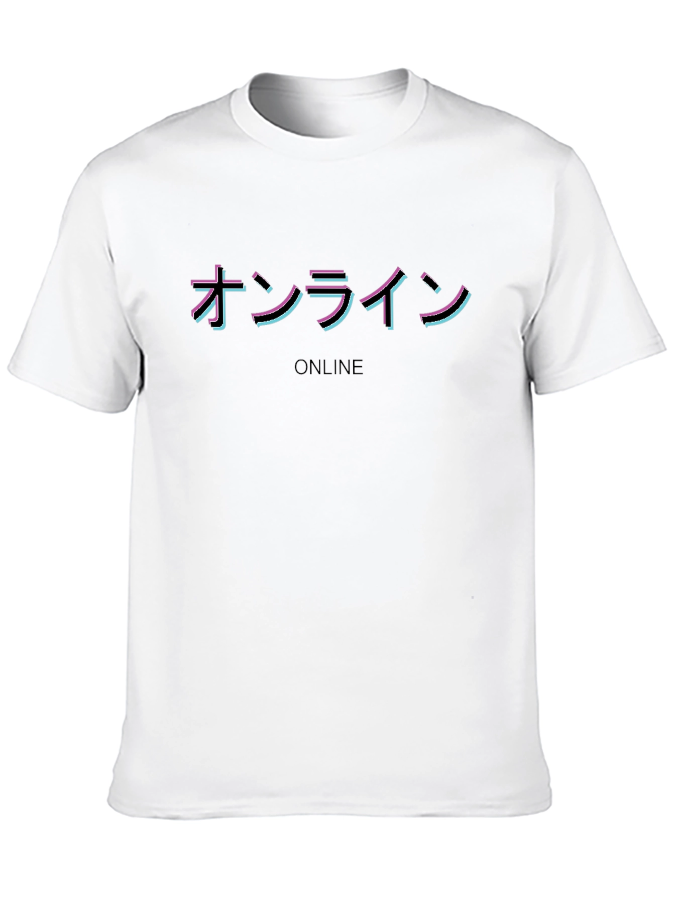 Black Online Japanese Text T-Shirt view 10