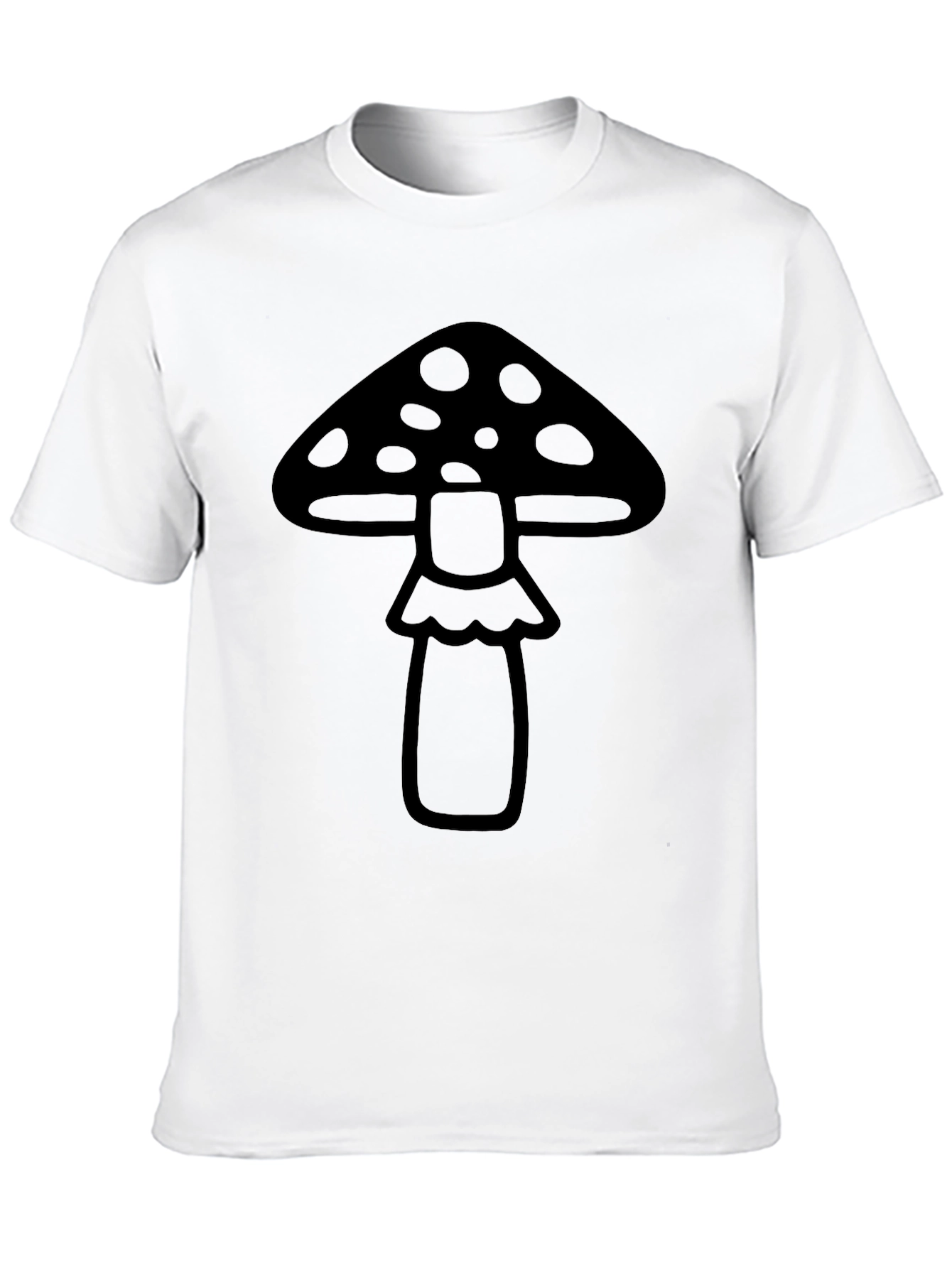 Black Mushroom Graphic Tee - Black Cotton Blend Shirt view 10