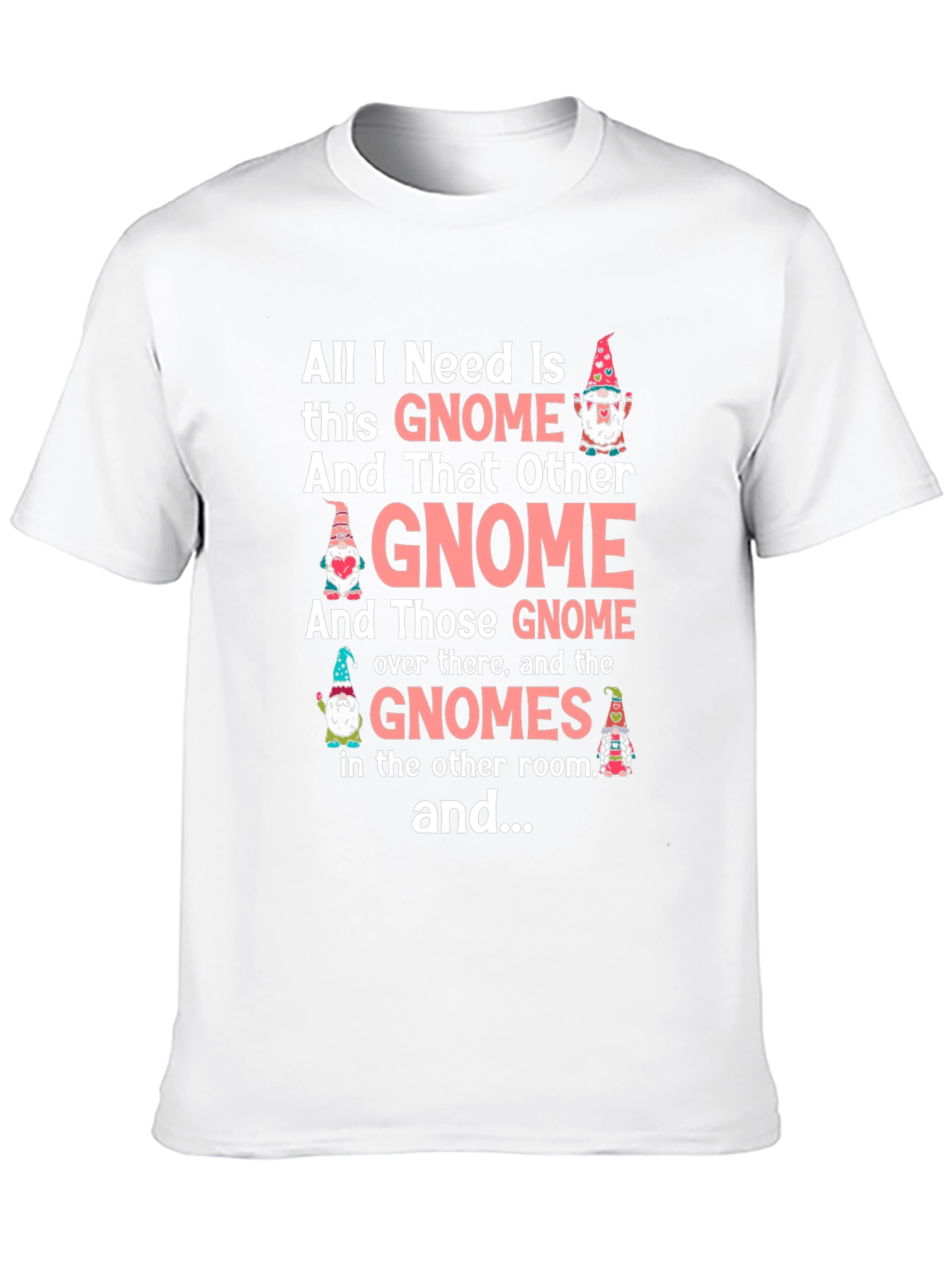 Black Funny Gnome Lover Graphic T-Shirt view 10