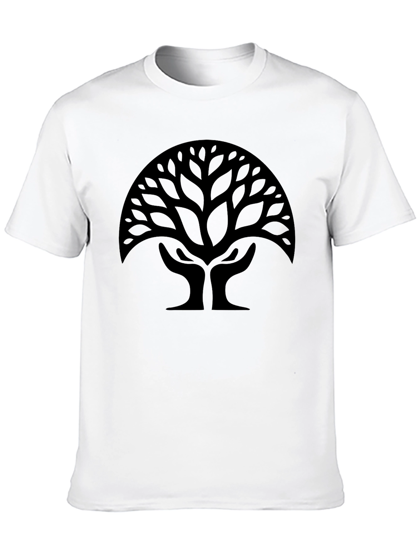 Black Tree of Life Hands Graphic Tee - Black view 10