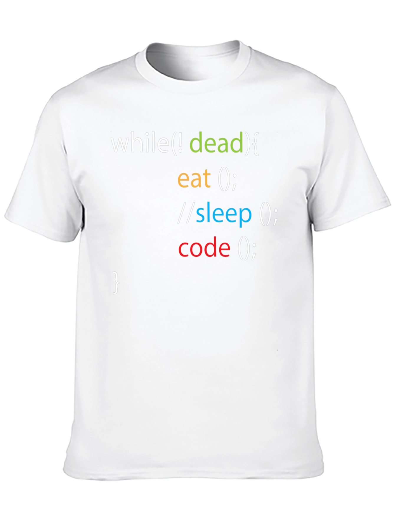 Black Programmer Humor T-Shirt - While Not Dead Code view 10