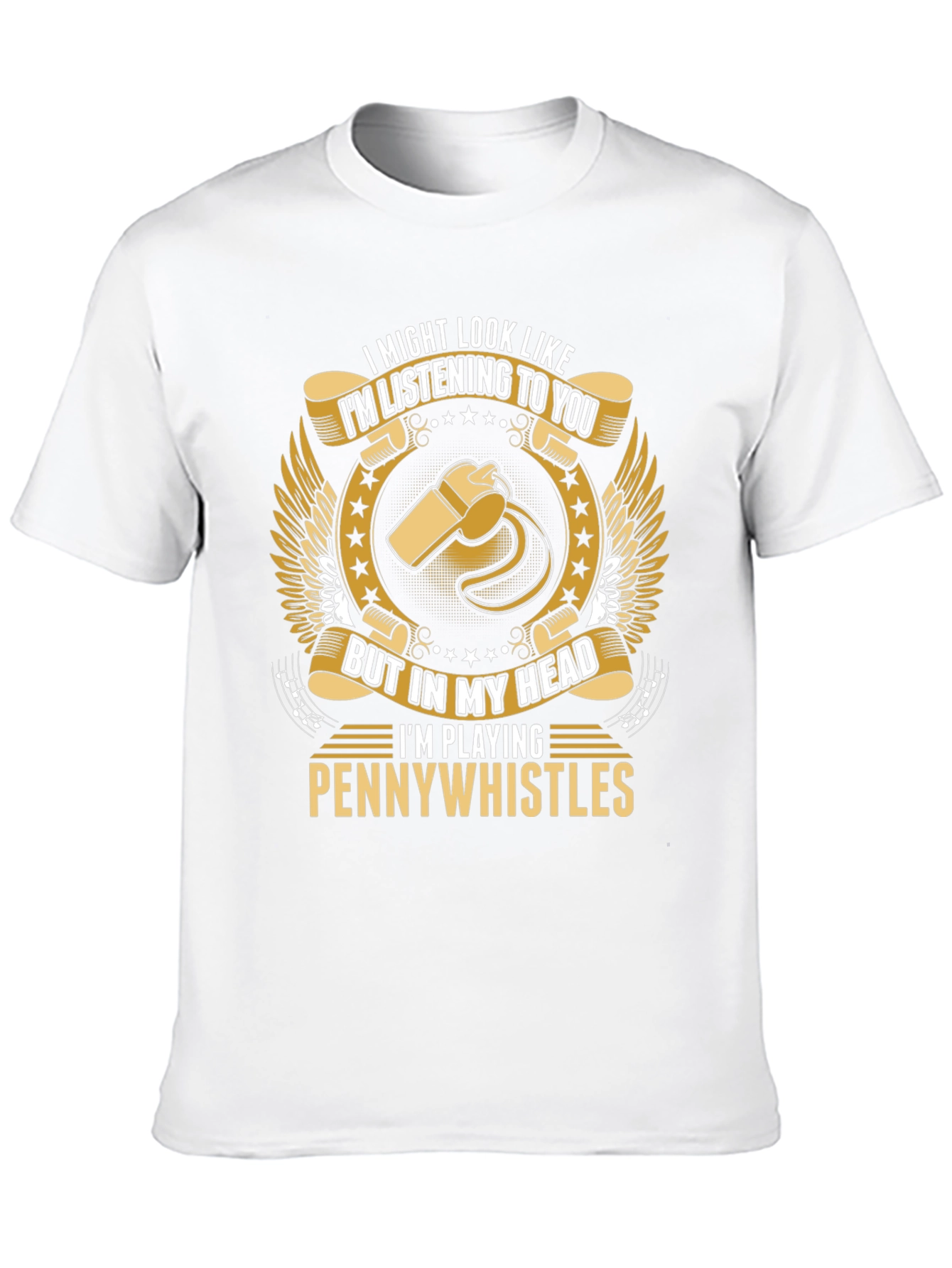 Black Pennywhistles Player T-Shirt: I Might Look Like I'm Listening view 10