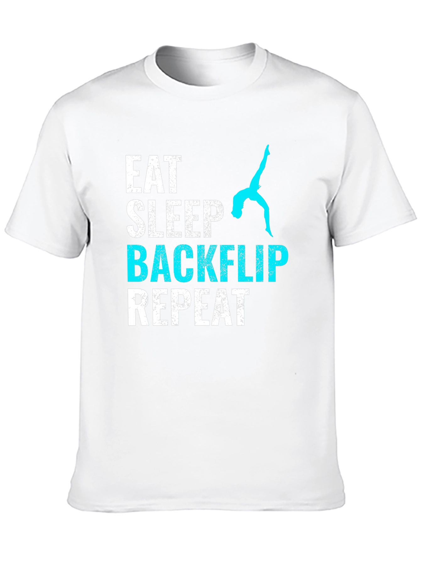 Black Eat Sleep Backflip Repeat T-Shirt - Gymnast Tee view 10