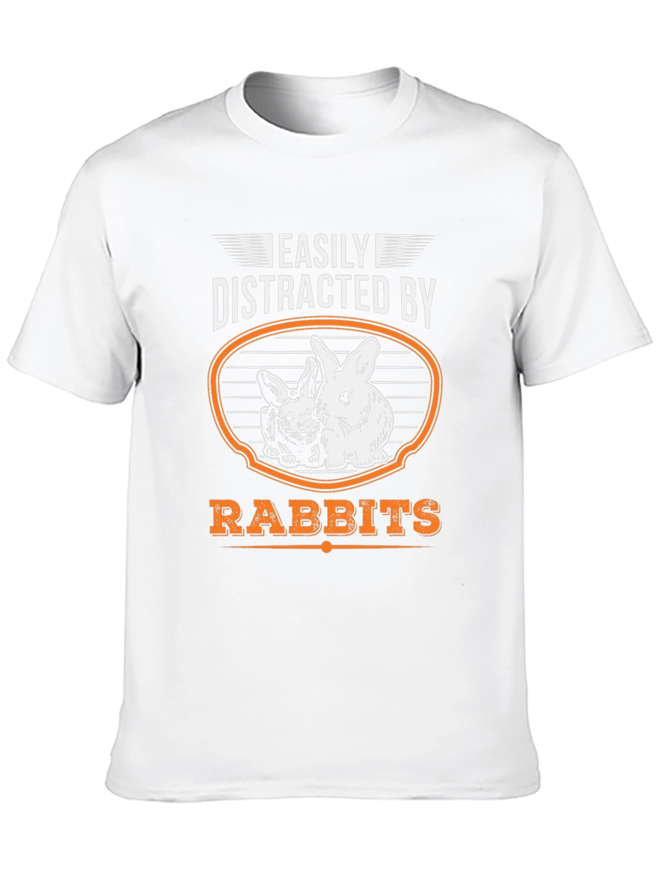 Black Easily Distracted By Rabbits Funny Graphic T-Shirt view 10