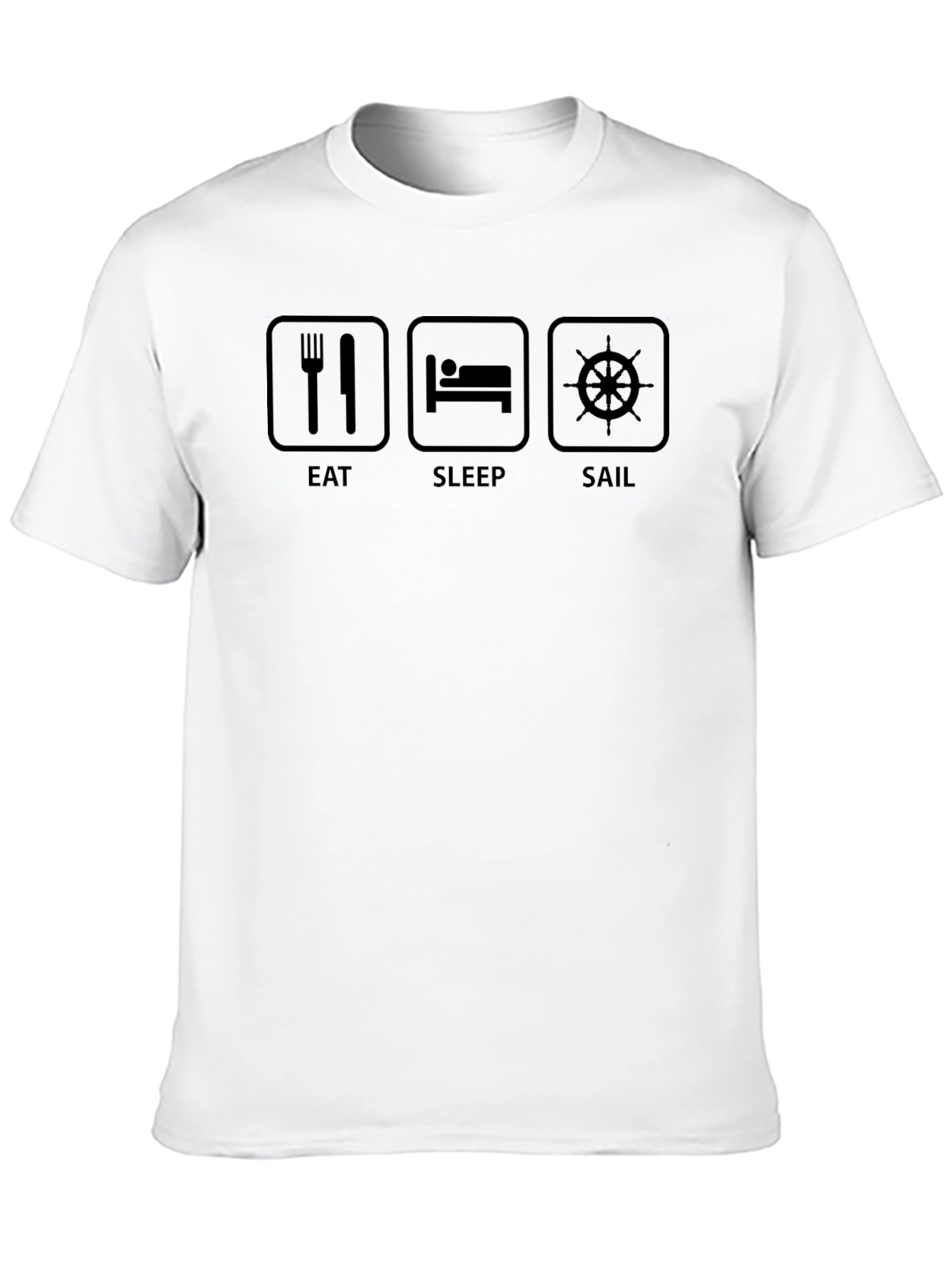 Black Eat Sleep Sail Graphic T-Shirt - Boating Life Tee view 10