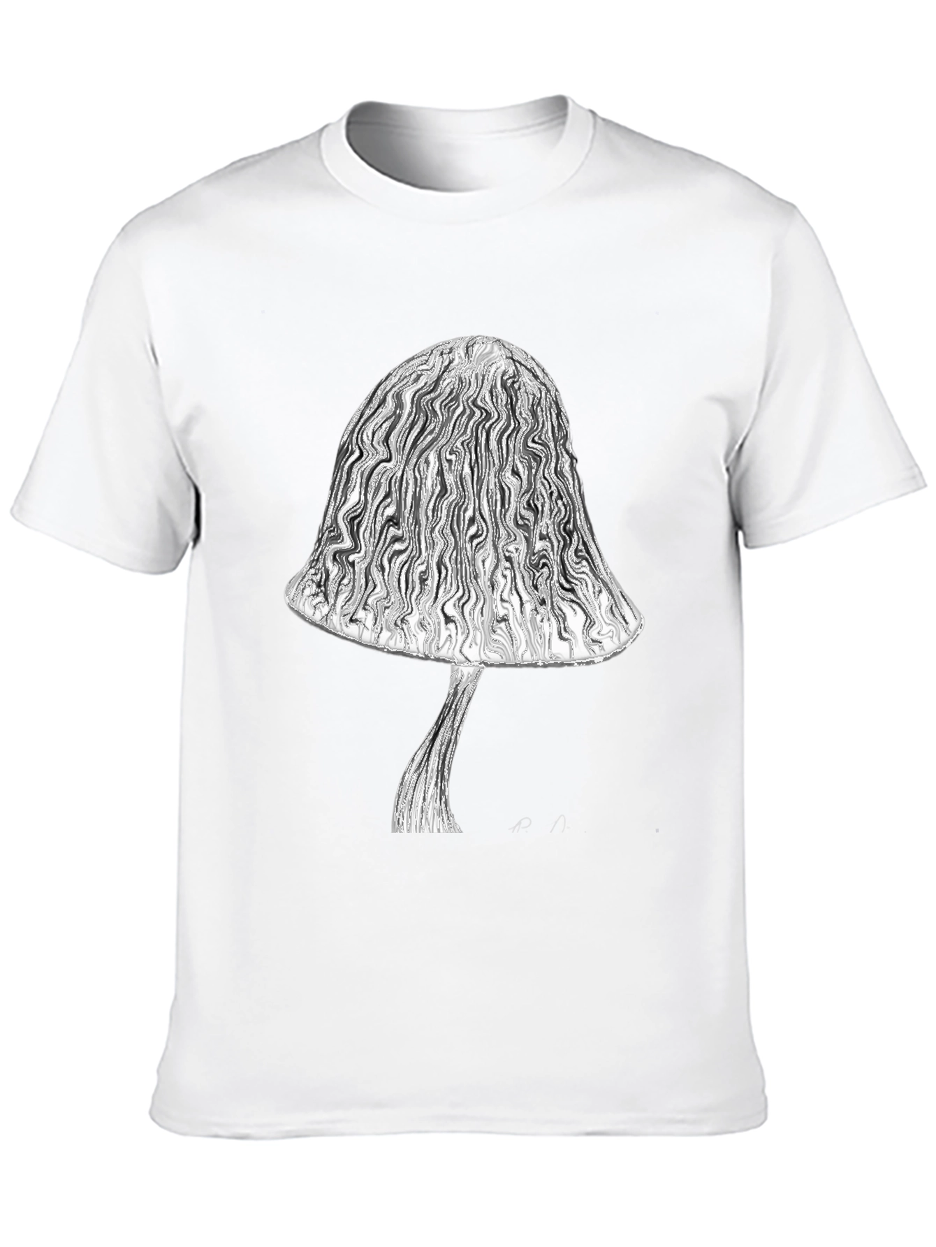 Black Mushroom Graphic Tee - Stylish Black Cotton T-Shirt view 10