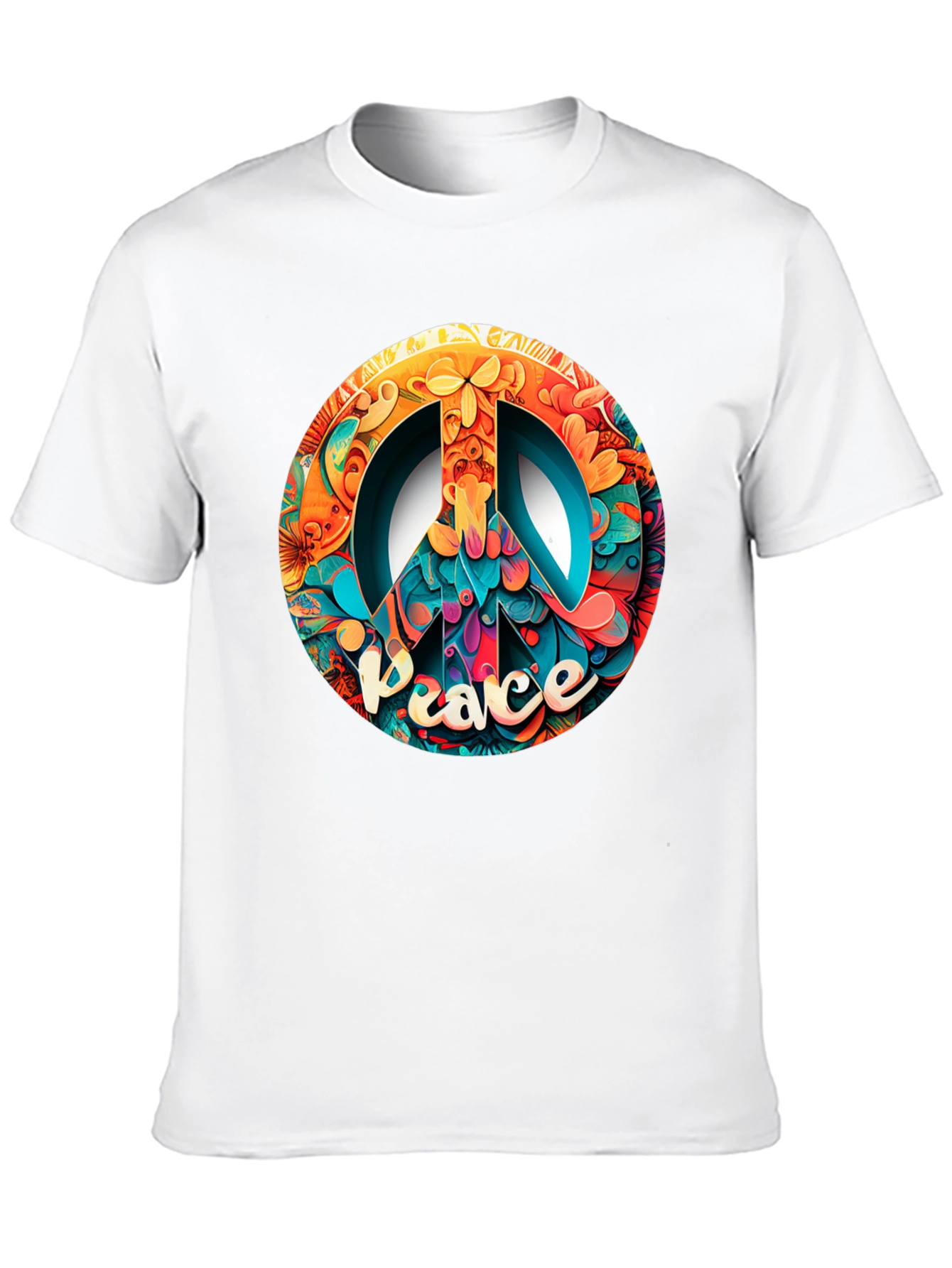 Black Peace Sign Graphic Black T-Shirt view 10