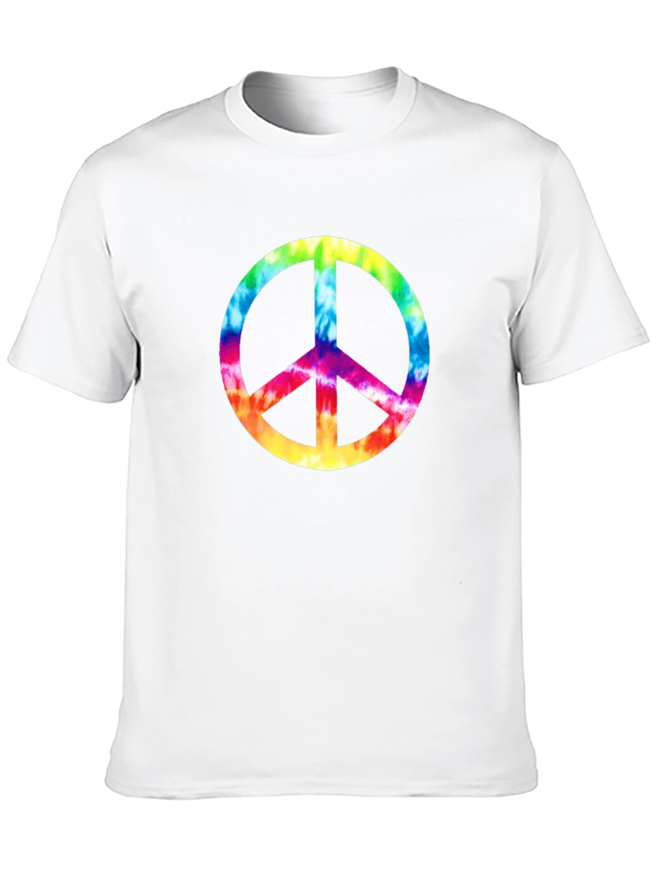 Black Tie-Dye Peace Sign Graphic Tee - Black Cotton Comfort view 10