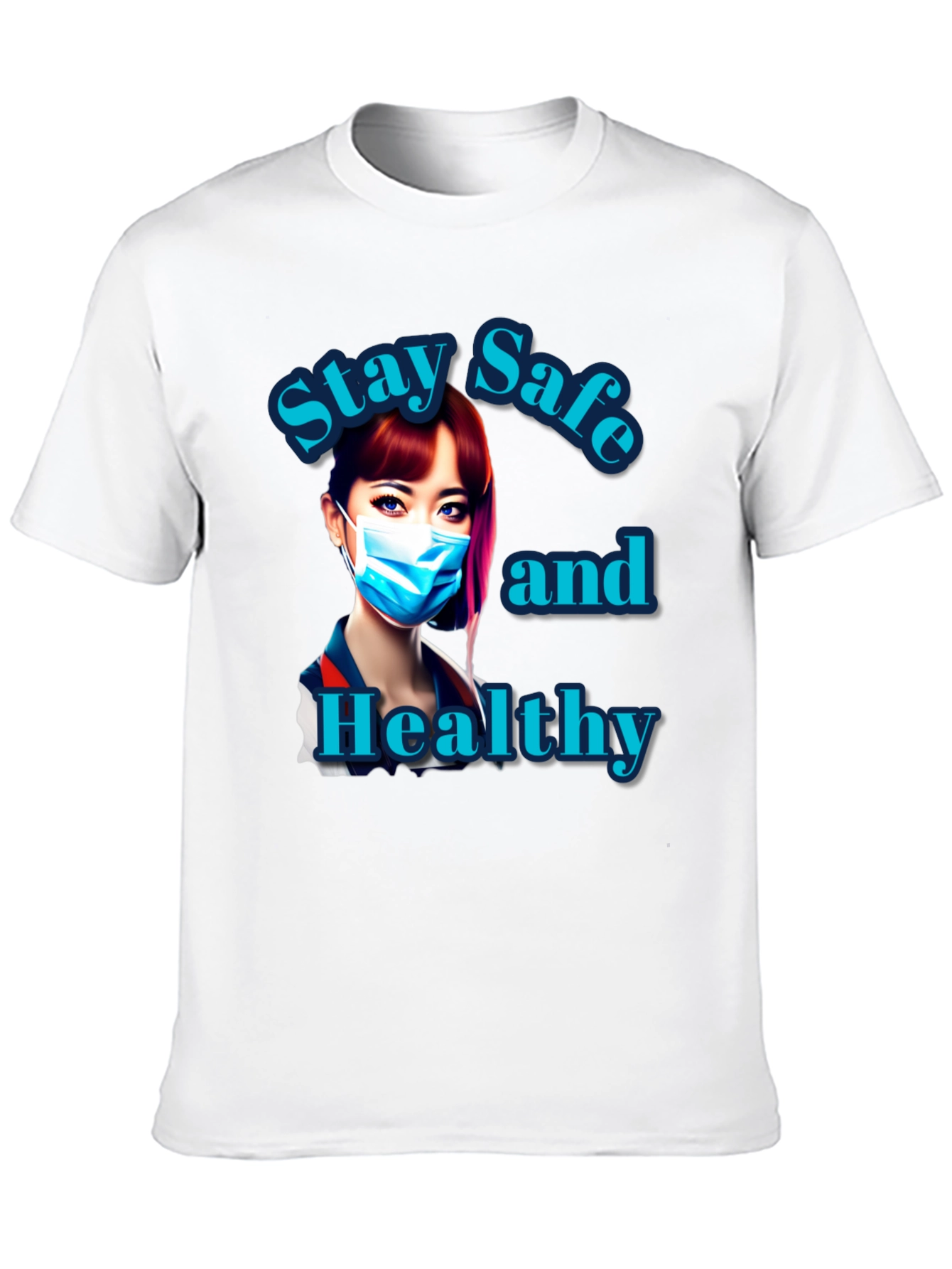 Black Stay Safe and Healthy Graphic Tee view 10