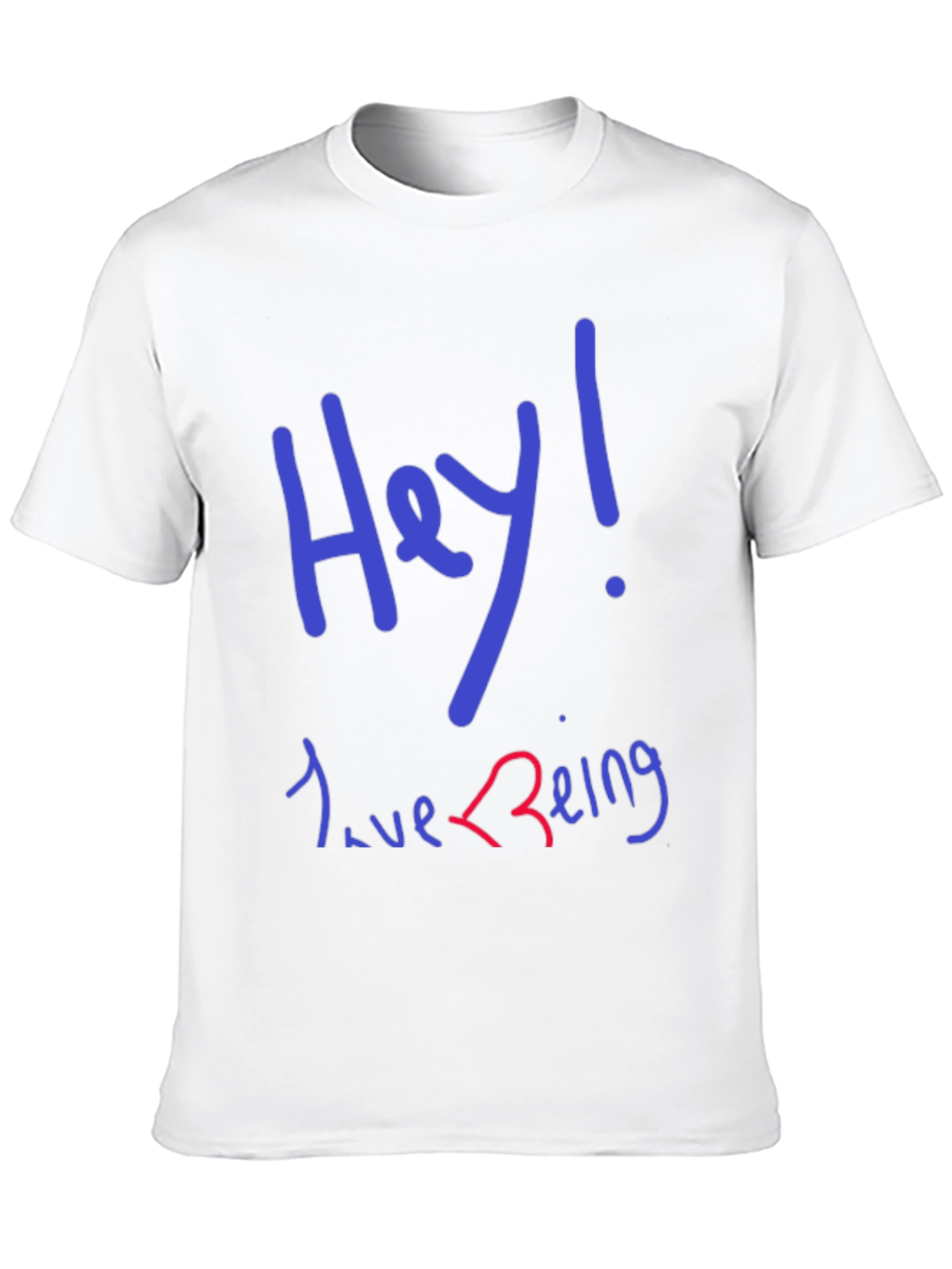 Black Hey! Love Being T-Shirt - Black Graphic Tee view 10