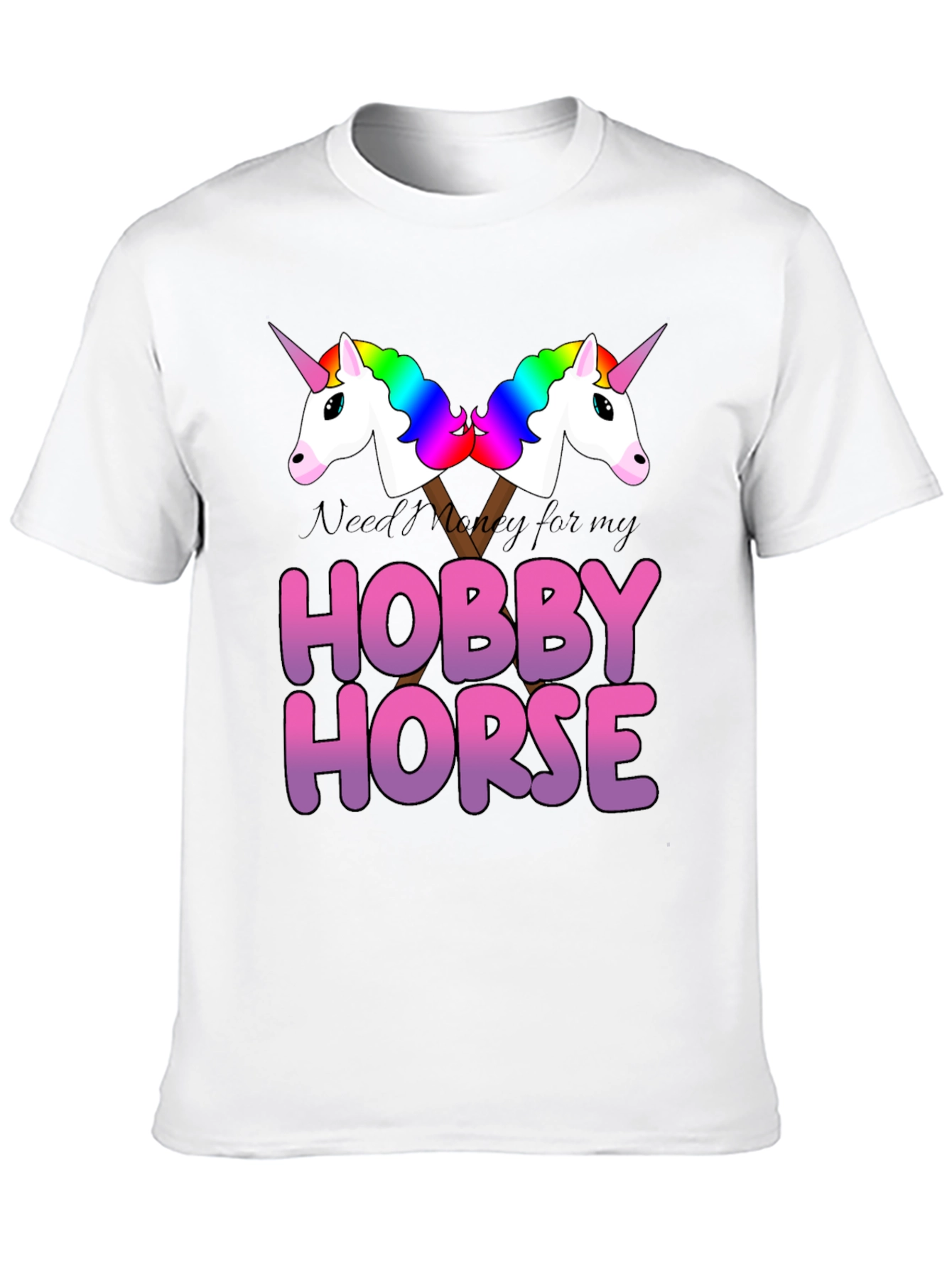 Black Hobby Horse Unicorn Graphic T-Shirt view 10