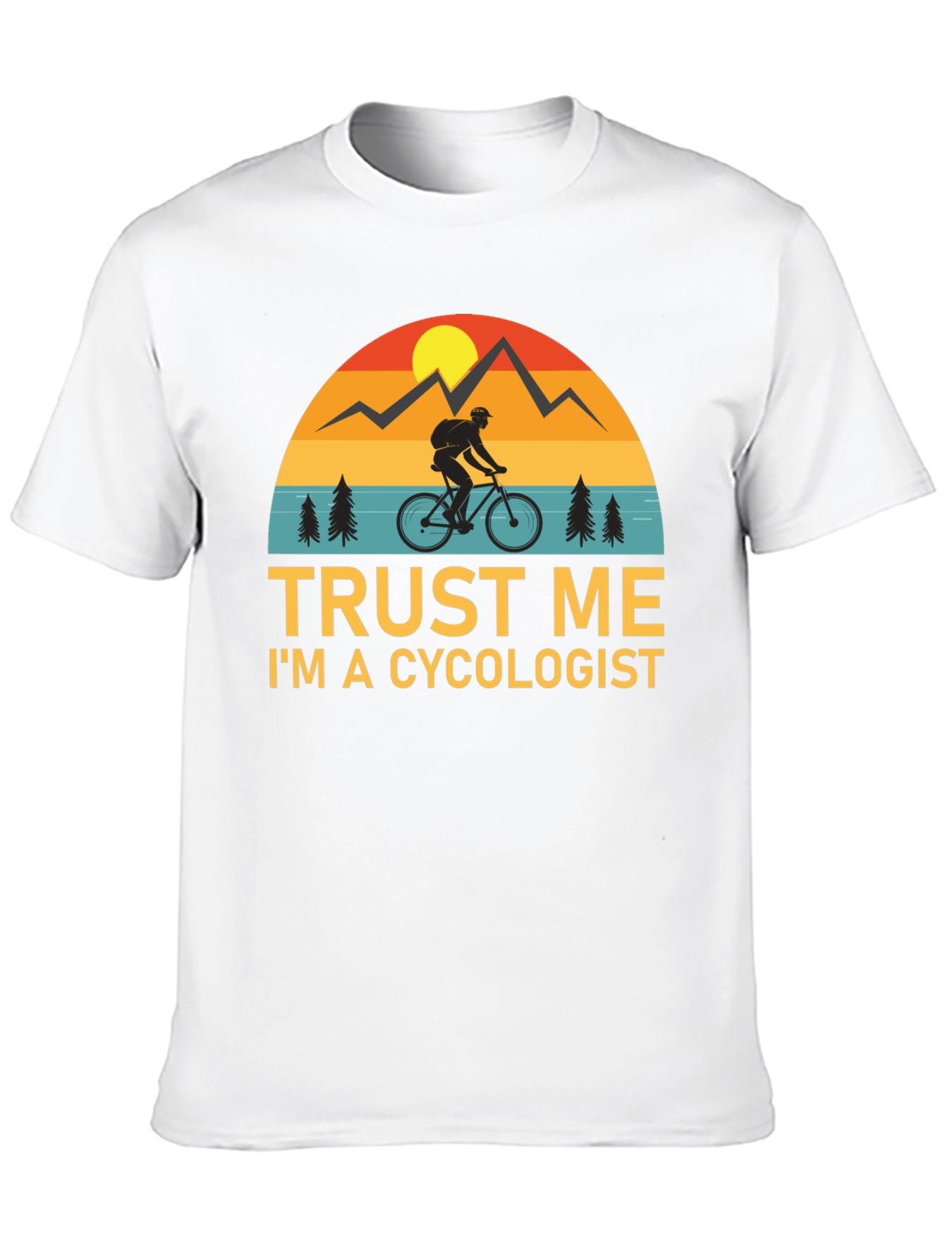 Black Trust Me I'm a Cycologist Funny Biker T-Shirt view 10
