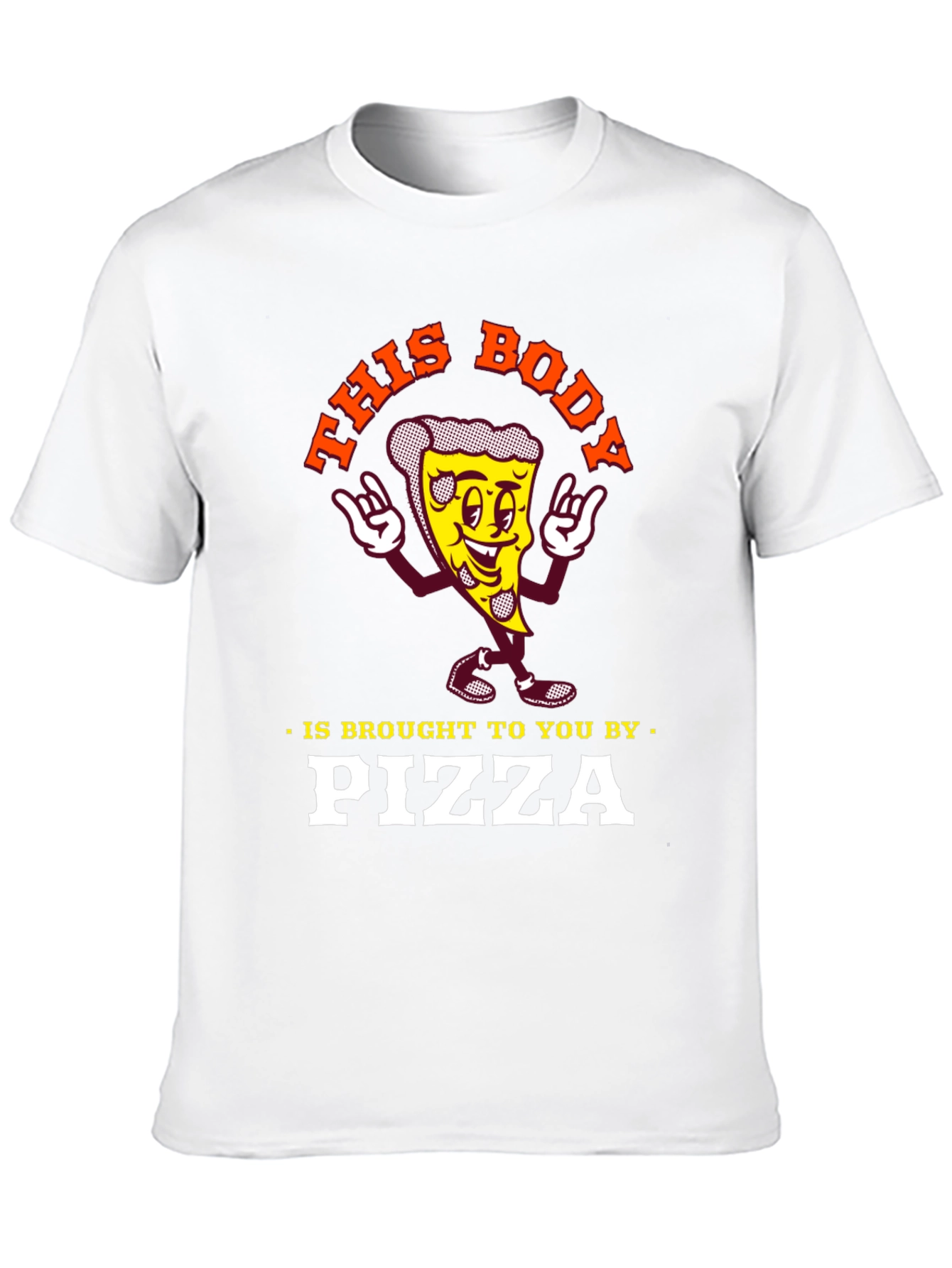 Black Funny Pizza Lover T-Shirt: This Body Brought to You by Pizza view 10