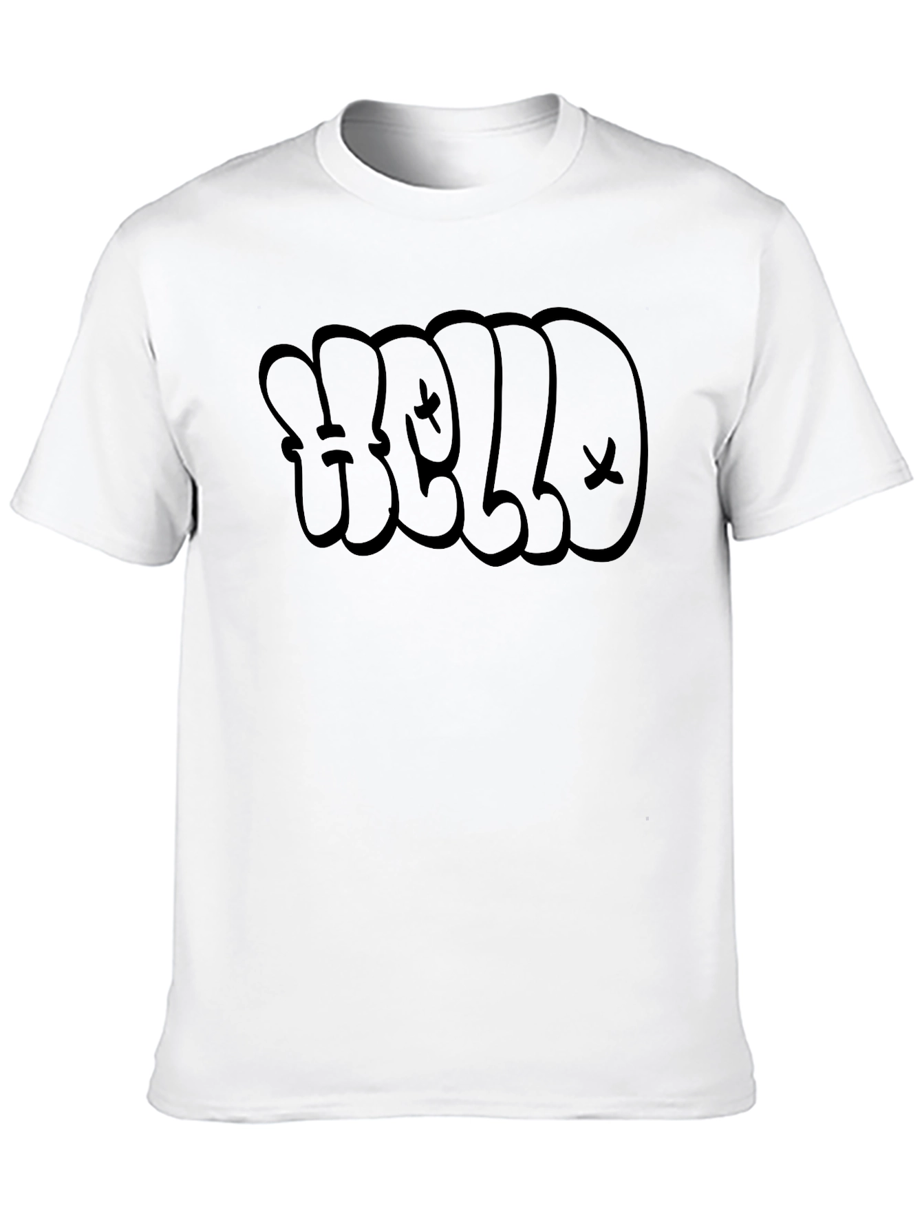 Black Bold Hello Graphic Tee - Soft Cotton Comfort view 10