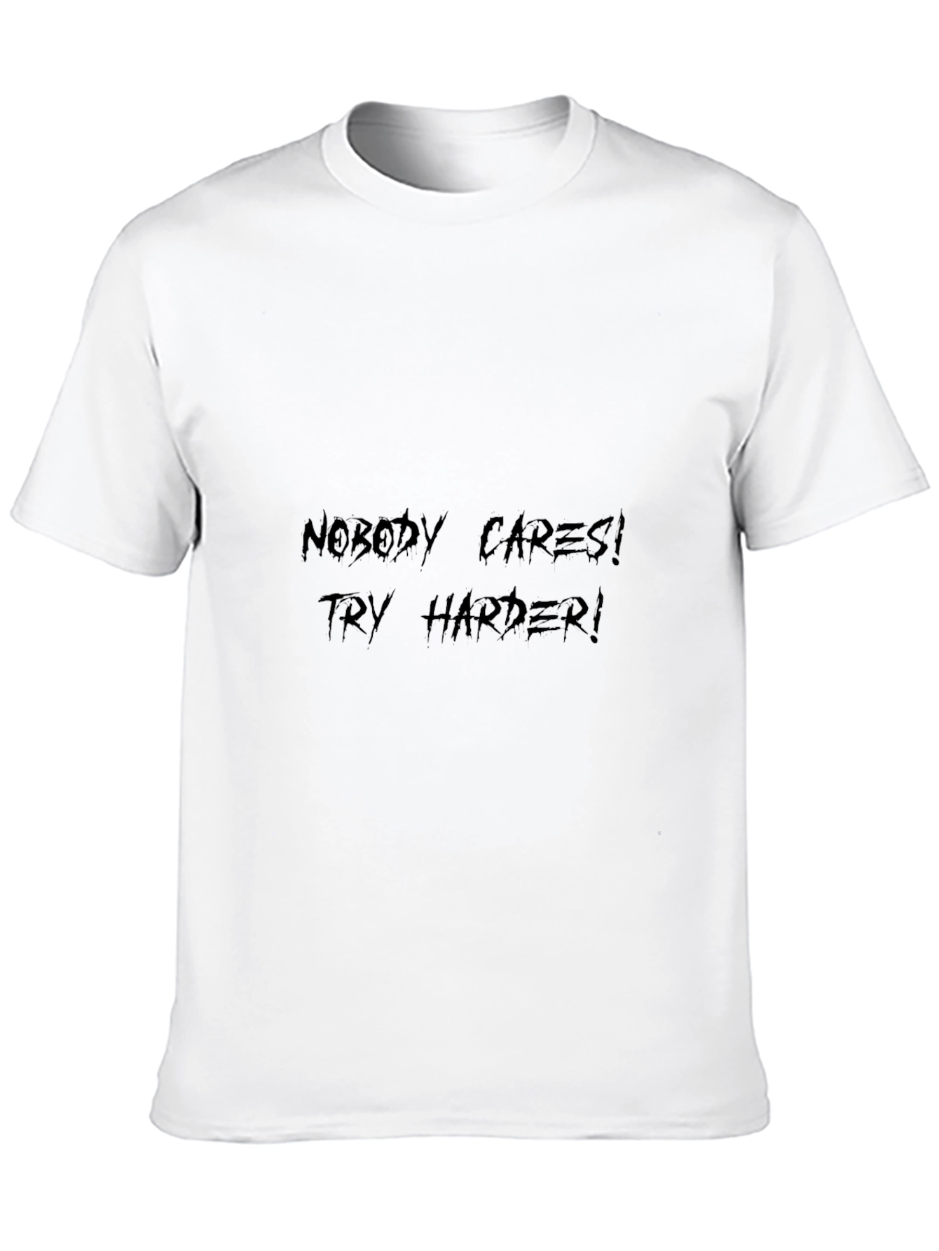 Black Edgy Graphic Tee - Nobody Cares Try Harder view 10