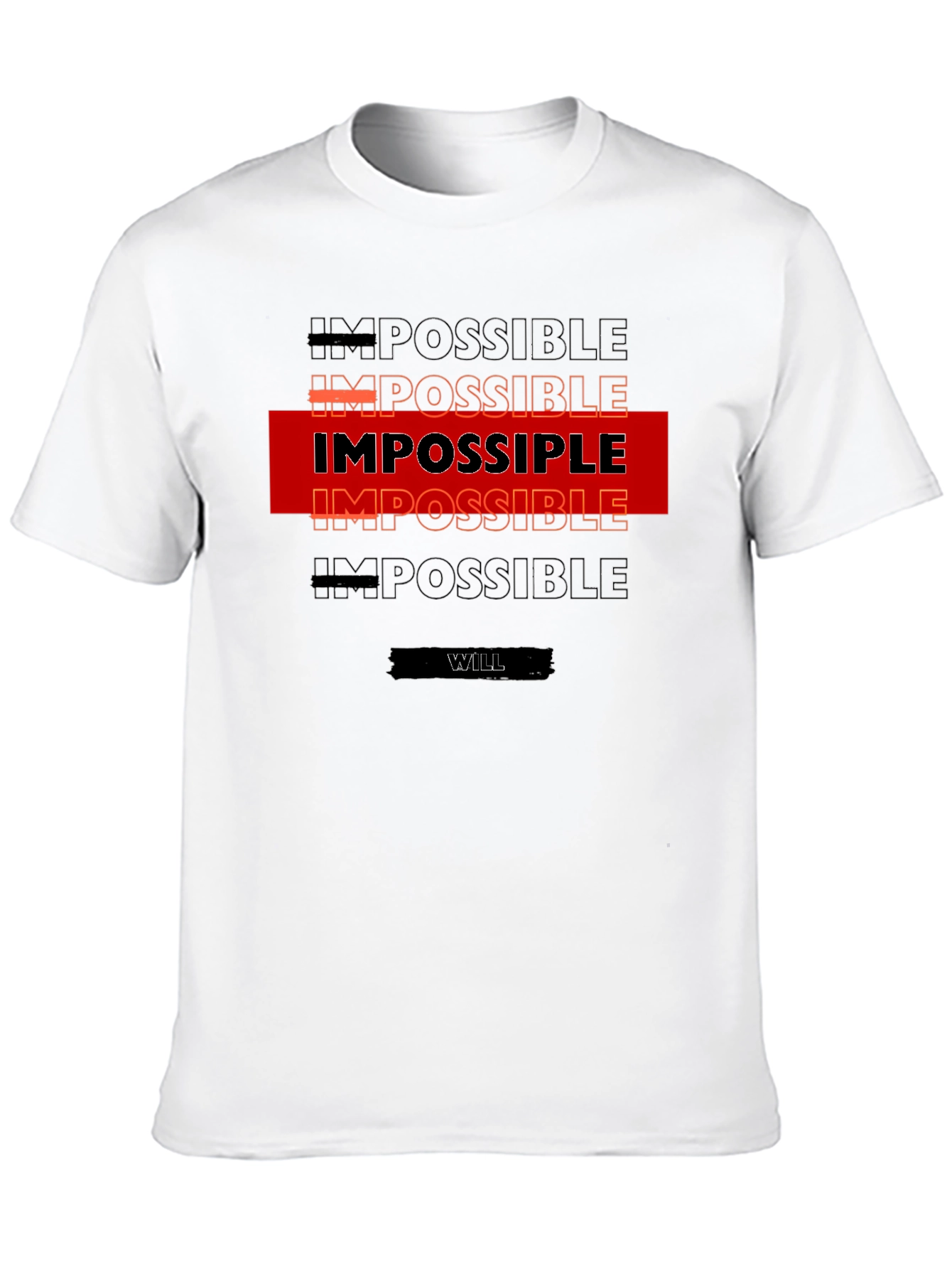 Black Impossible is Nothing T-Shirt - Motivational Design view 10
