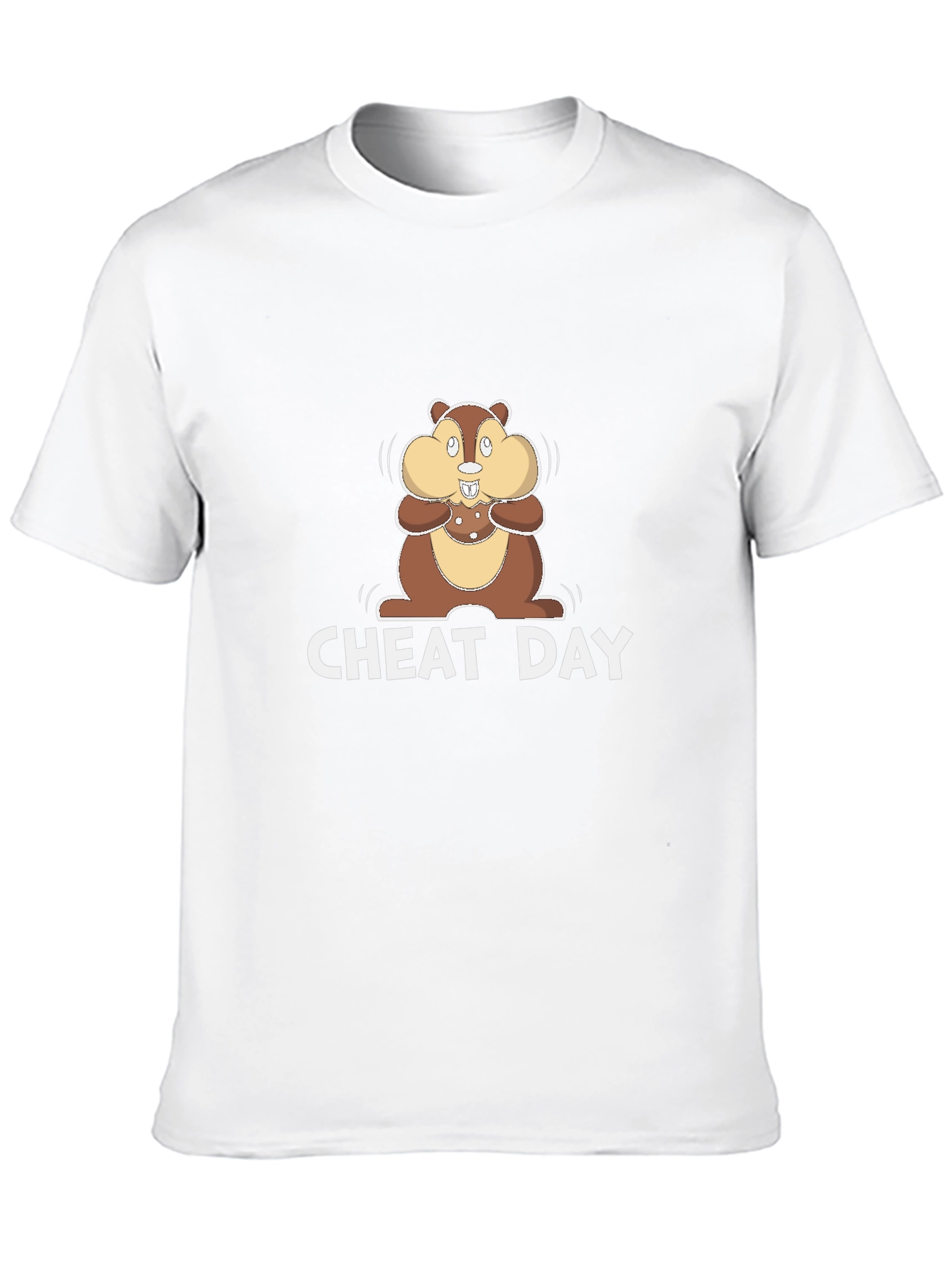 Black Cheat Day T-Shirt with Cartoon Chipmunk view 10