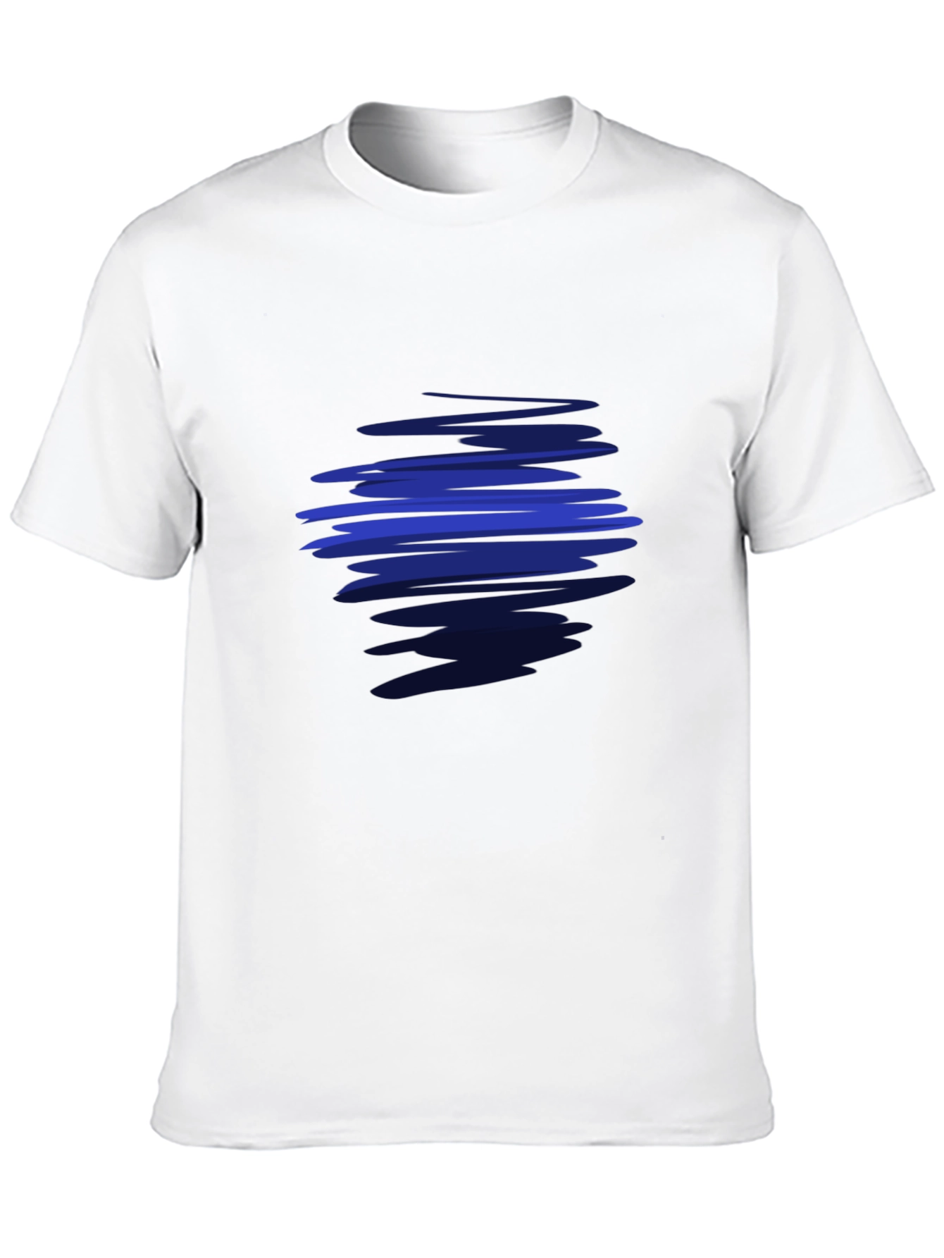 Black Abstract Blue Graphic Print Black T-Shirt view 10