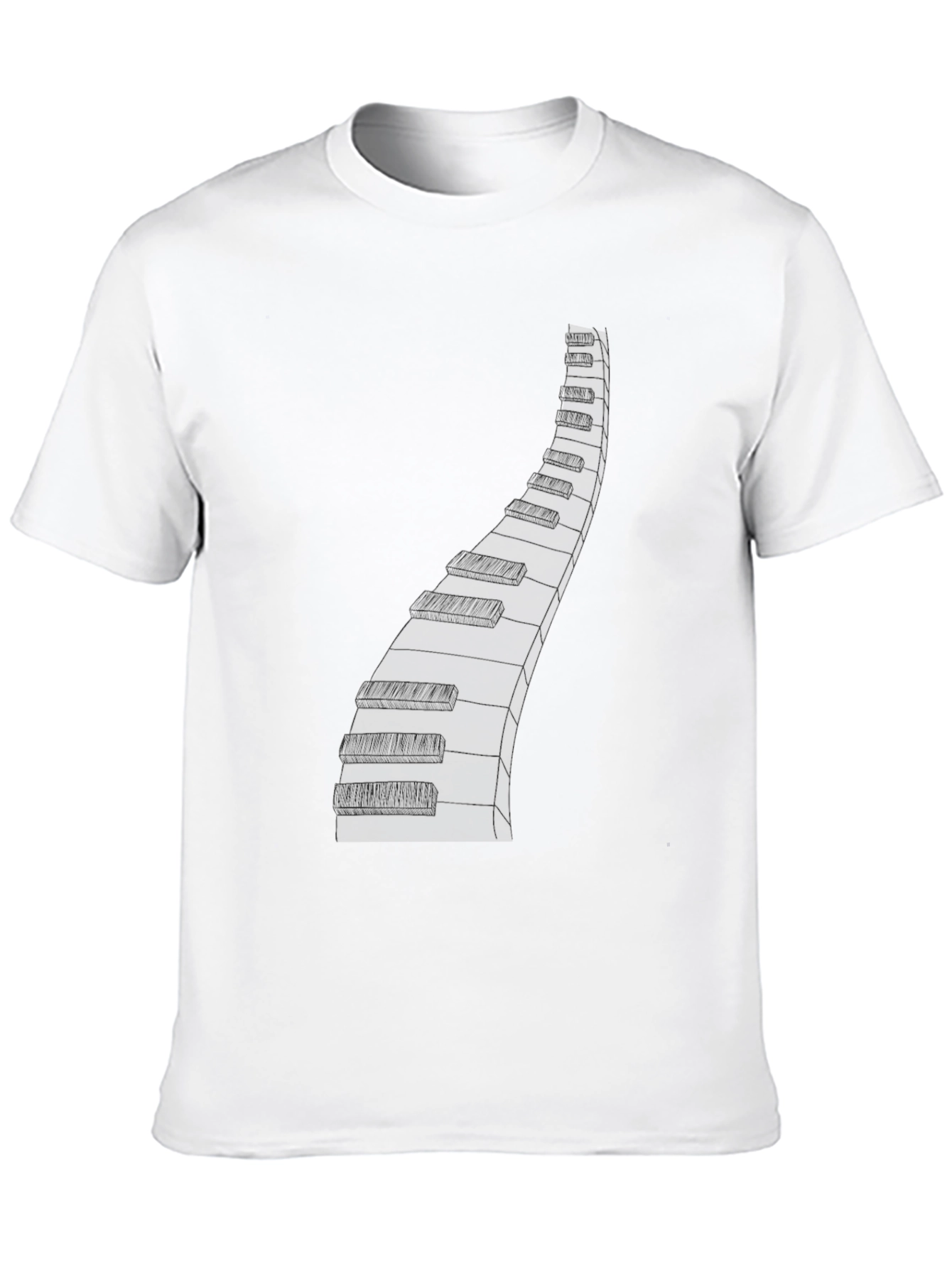 Black Piano Keys Graphic Tee - Musician Style view 10