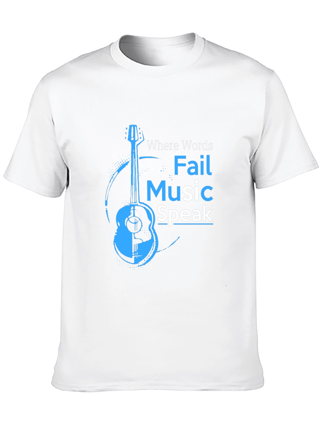 Black Music Speaks T-Shirt - Acoustic Guitar Design view 10