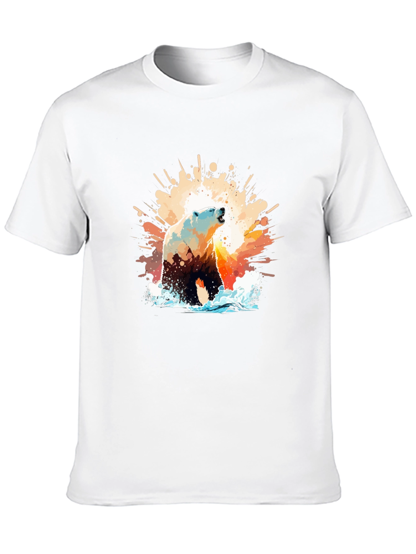 Black Polar Bear Graphic Print Black T-Shirt view 10