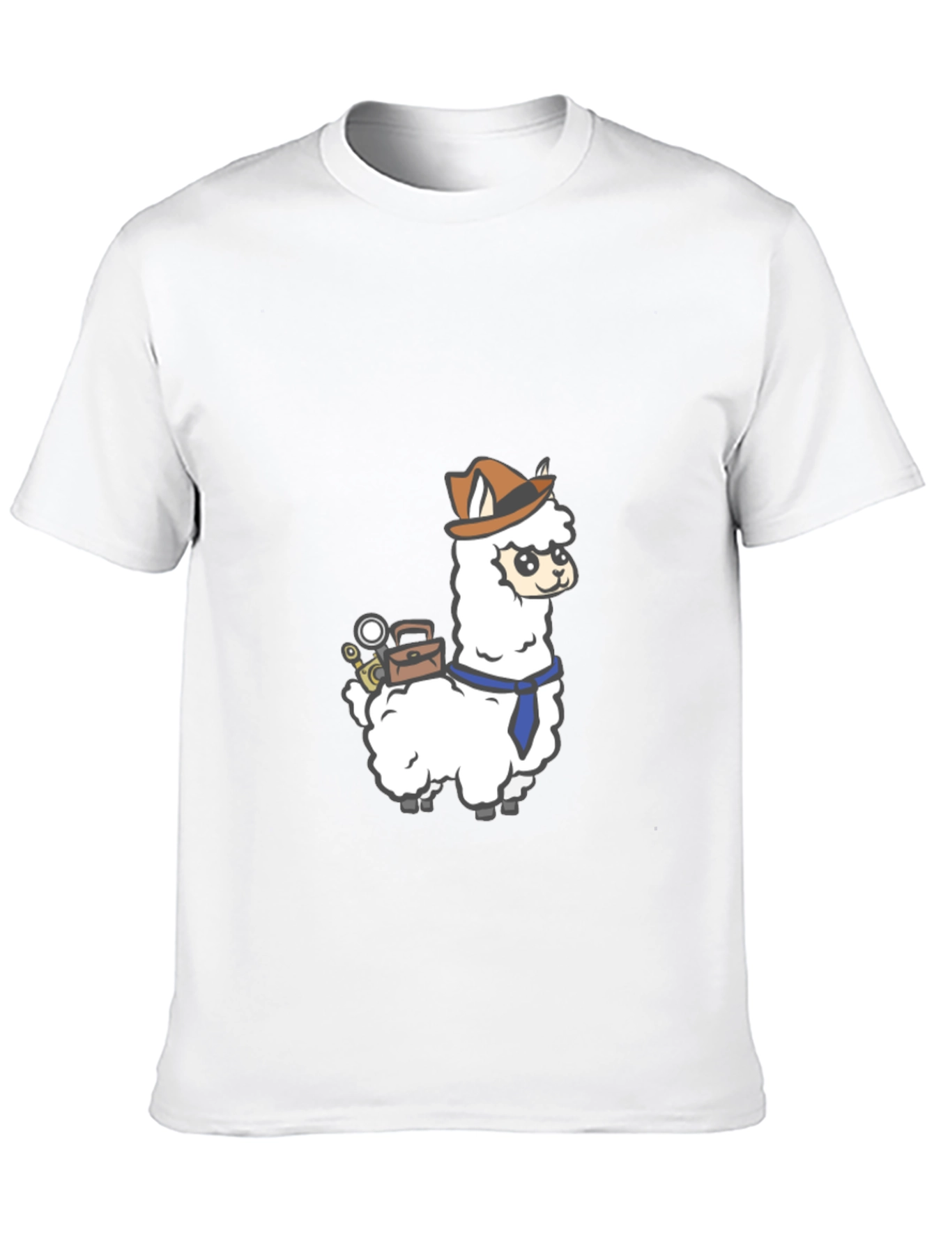 Black Detective Llama Graphic Tee - Black Cotton T-Shirt view 10